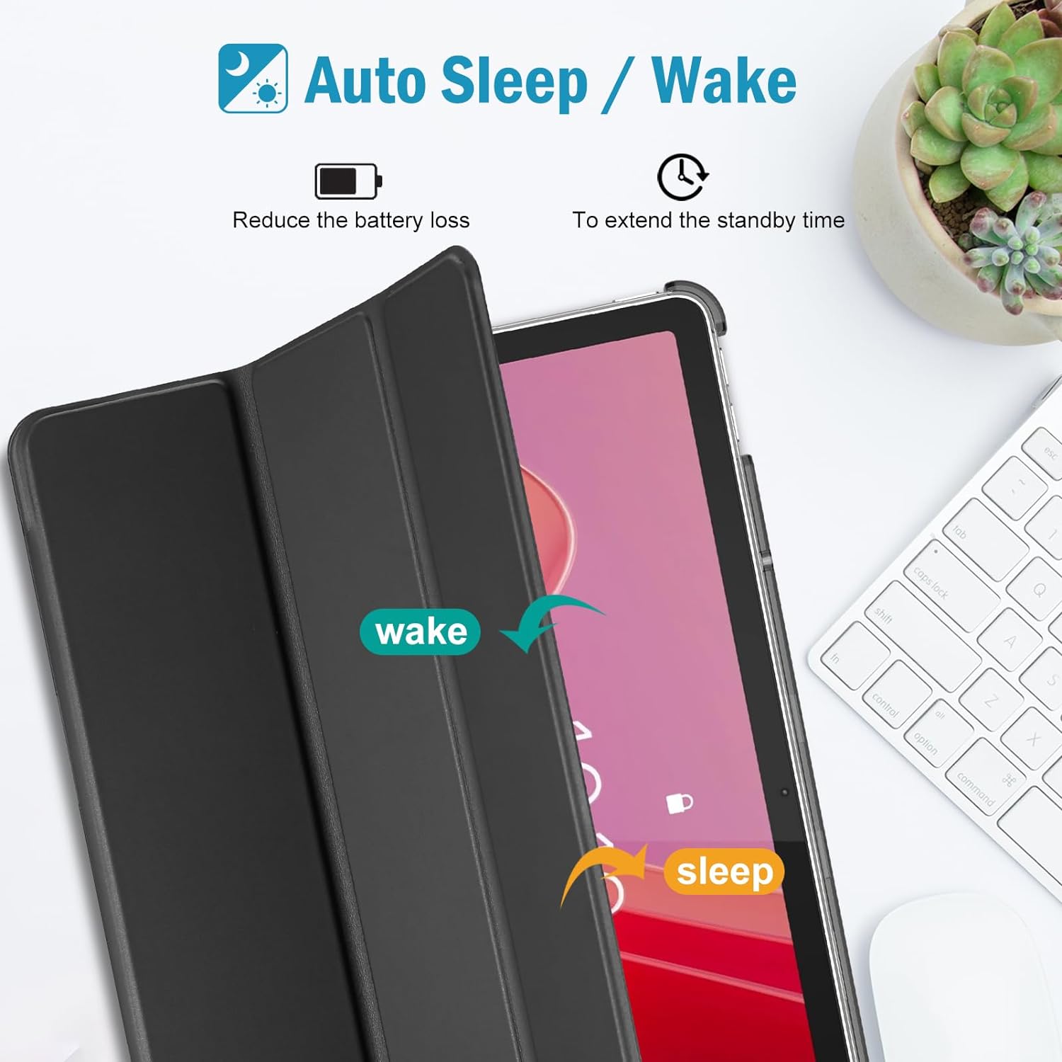 ProCase Smart Case for Lenovo Tab M11 11" 2024 TB330FU with Pen Holder Black