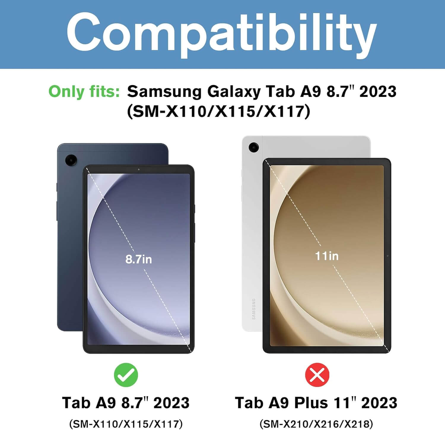 Kids Protective Case for Galaxy Tab A9 2023 SM-X110