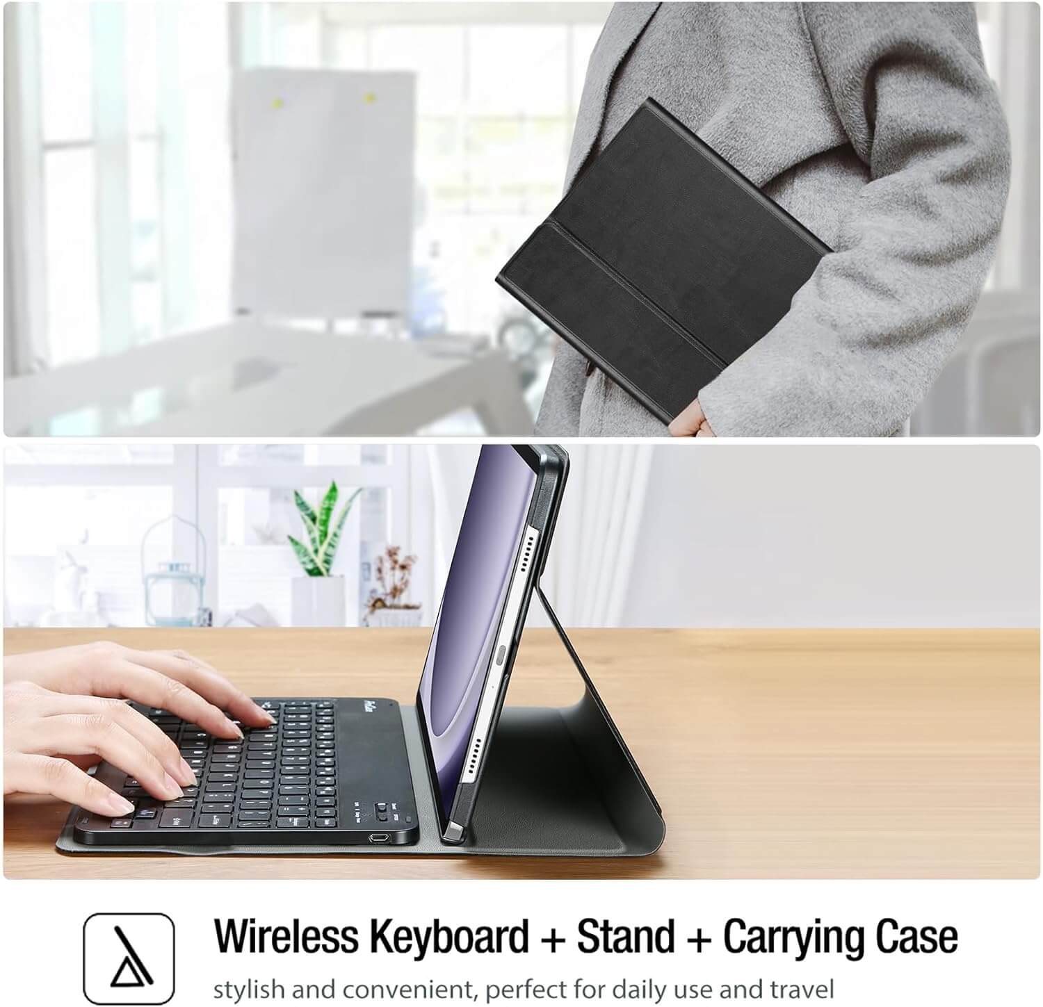 Galaxy Tab A9 Plus 11 Inch 2023 PU Leather Keyboard Case