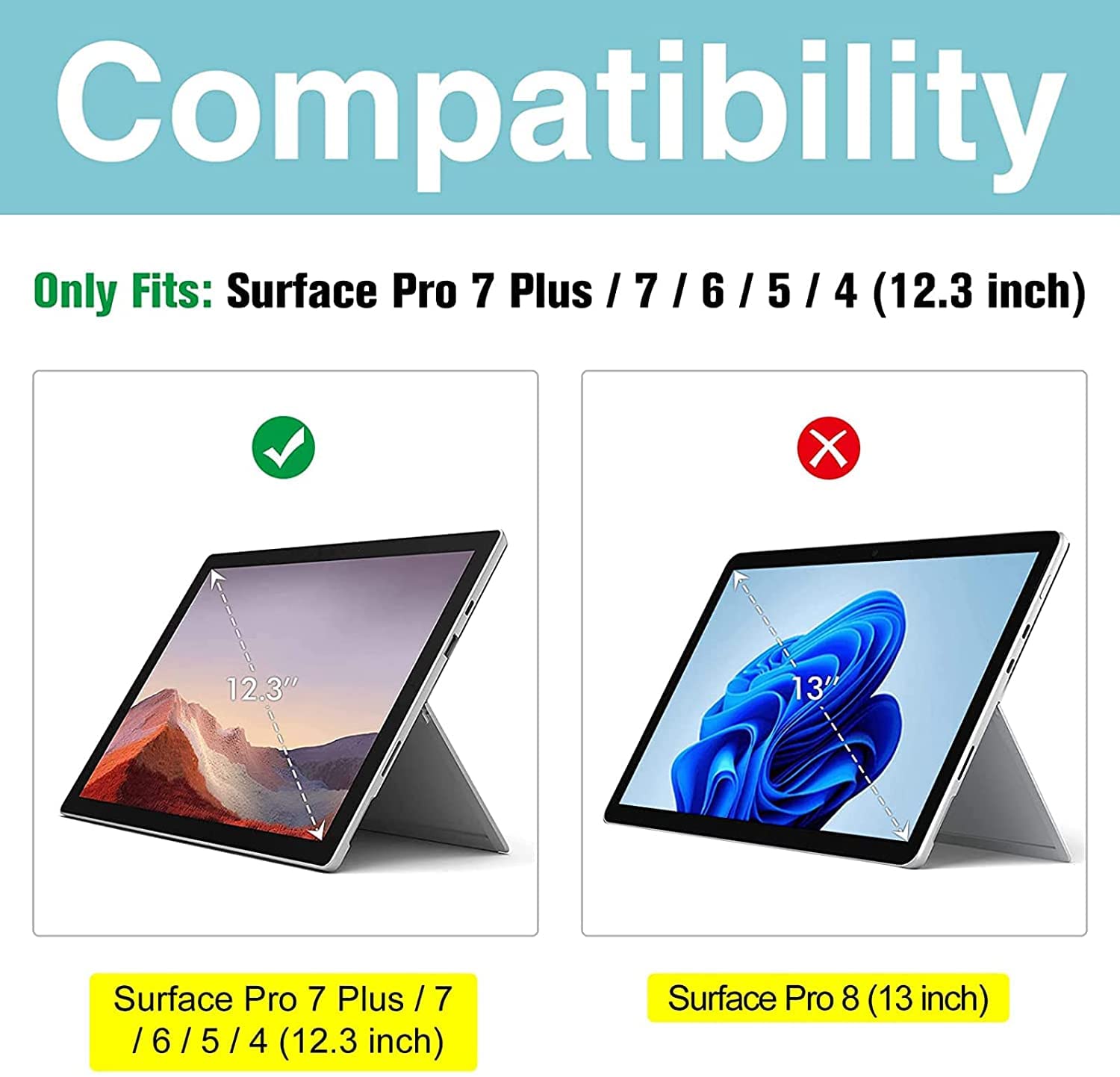 Surface Pro 7/Pro 6 /Pro 5 /Pro 4 Keyboard Case