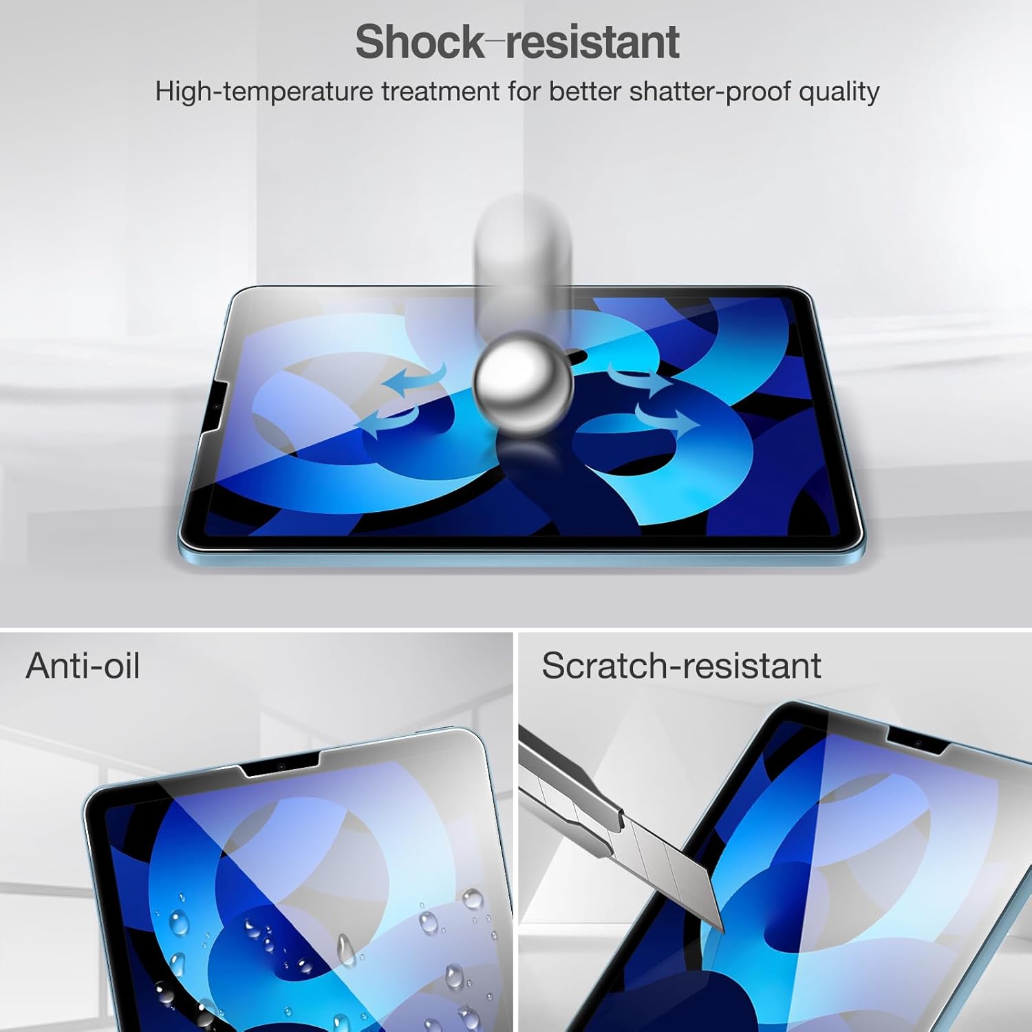 ProCase Screen Protector/Camera Lens Protector for iPad Air 5th/4th Gen Blue