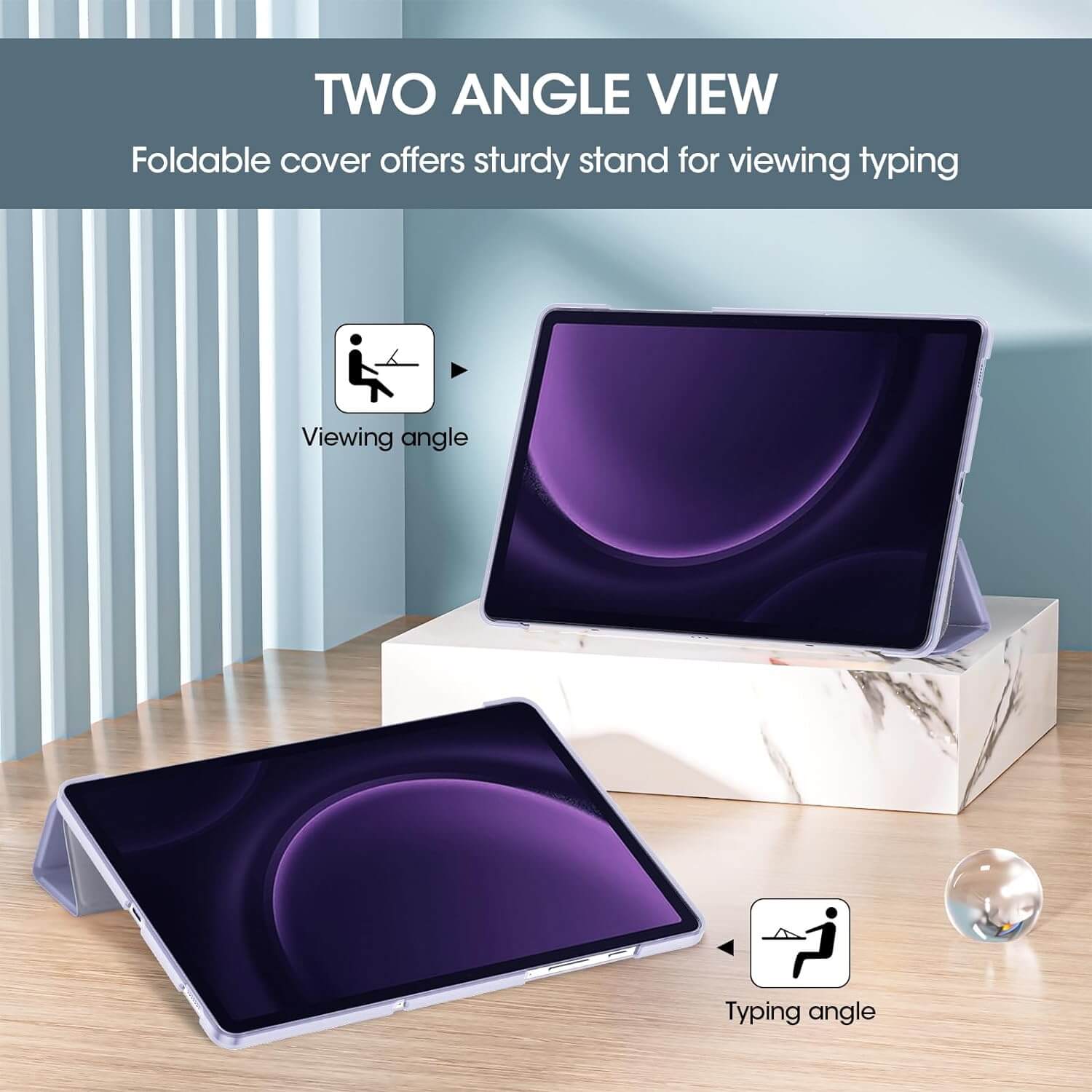 ProCase Smart Case for Galaxy Tab S9 FE 5G/Wifi 10.9" 2023 SM-X510 X516 X518 Lavender