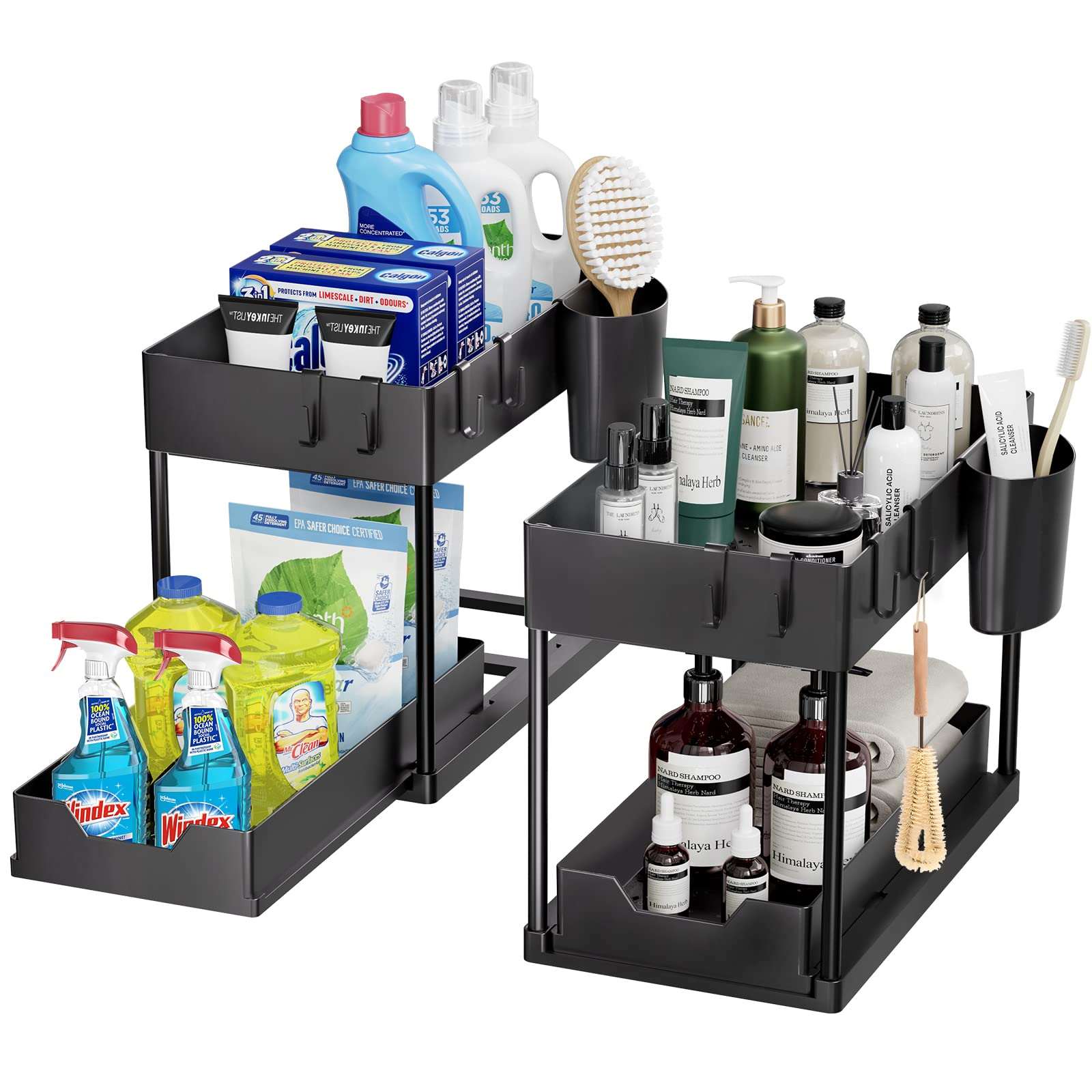 (1 Pack / 2 Pack) Under Sink Organizers Pull Out Sliding Drawer | Puricon