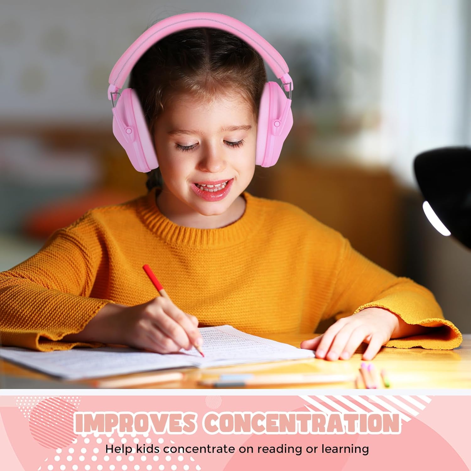 ProCase Kids Noise Cancelling Headphones Pink
