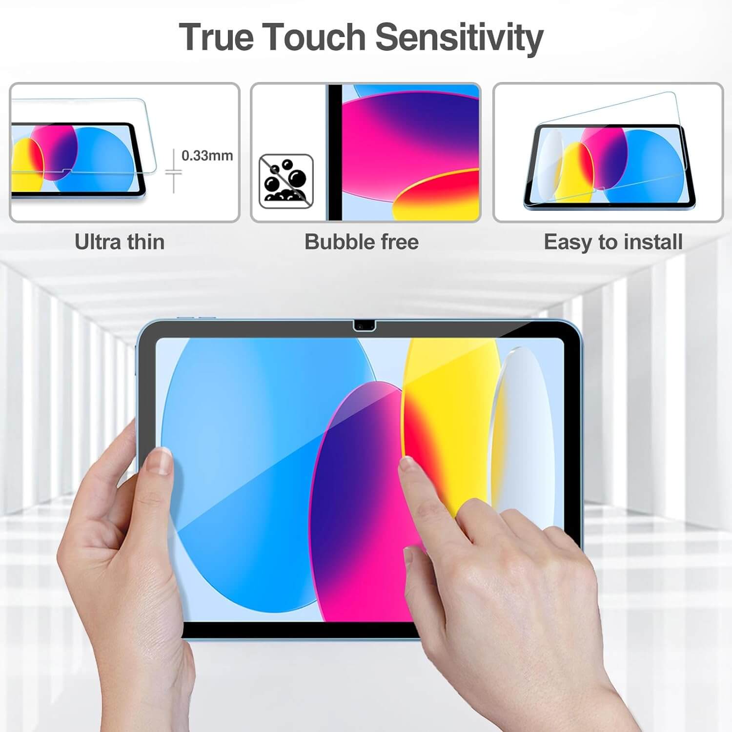 ProCase Tempered Glass Screen Protector for iPad 11th/10th Gen & Camera Lens Protector 2 Pack