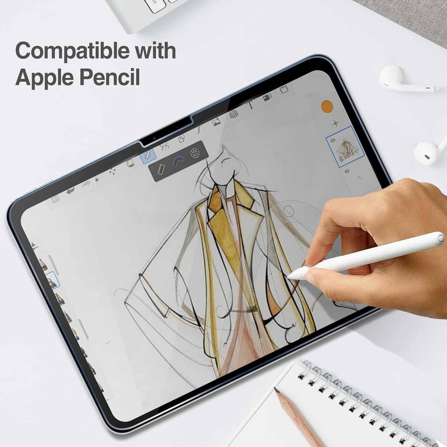ProCase Tempered Glass Privacy Screen for iPad Pro 11"M4 5th Gen 2024