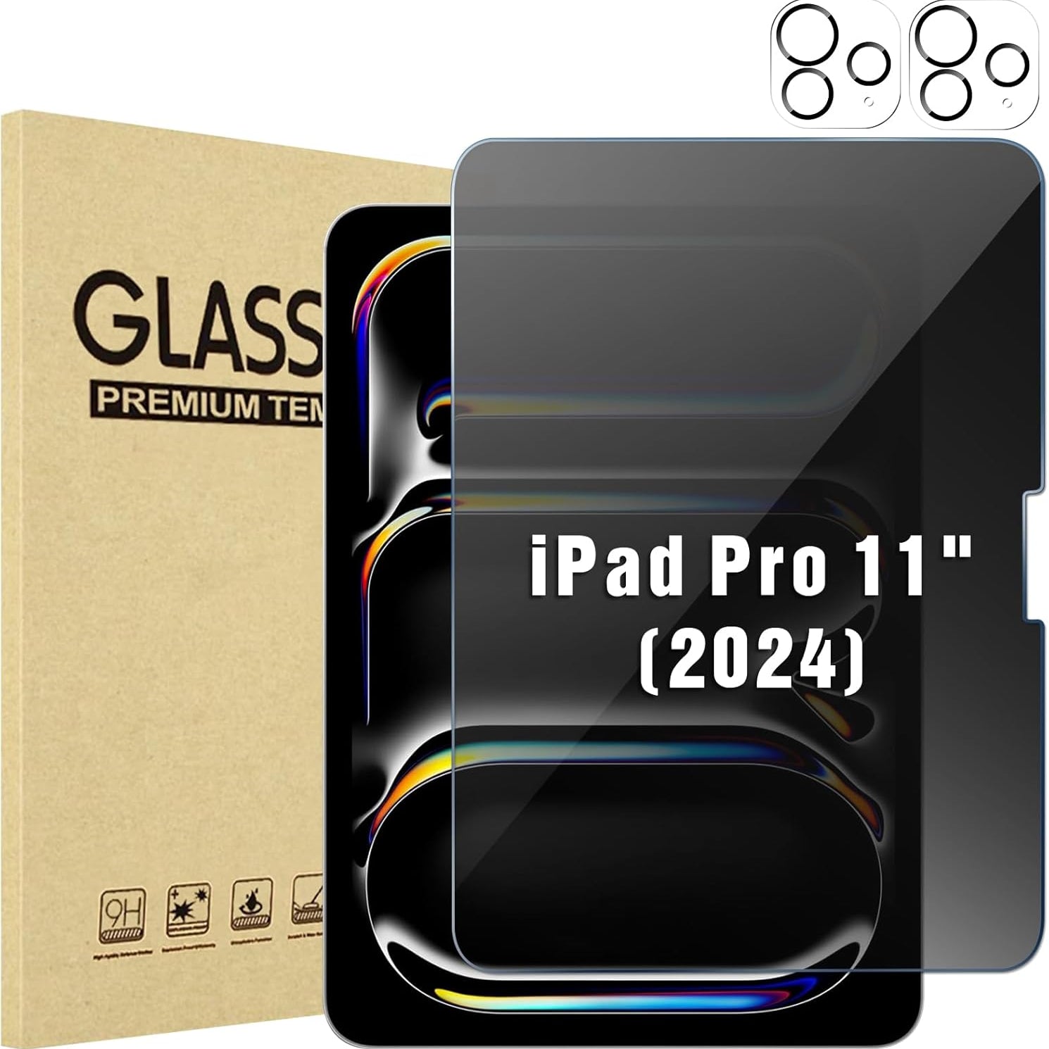 ProCase Tempered Glass Privacy Screen for iPad Pro 11"M4 5th Gen 2024