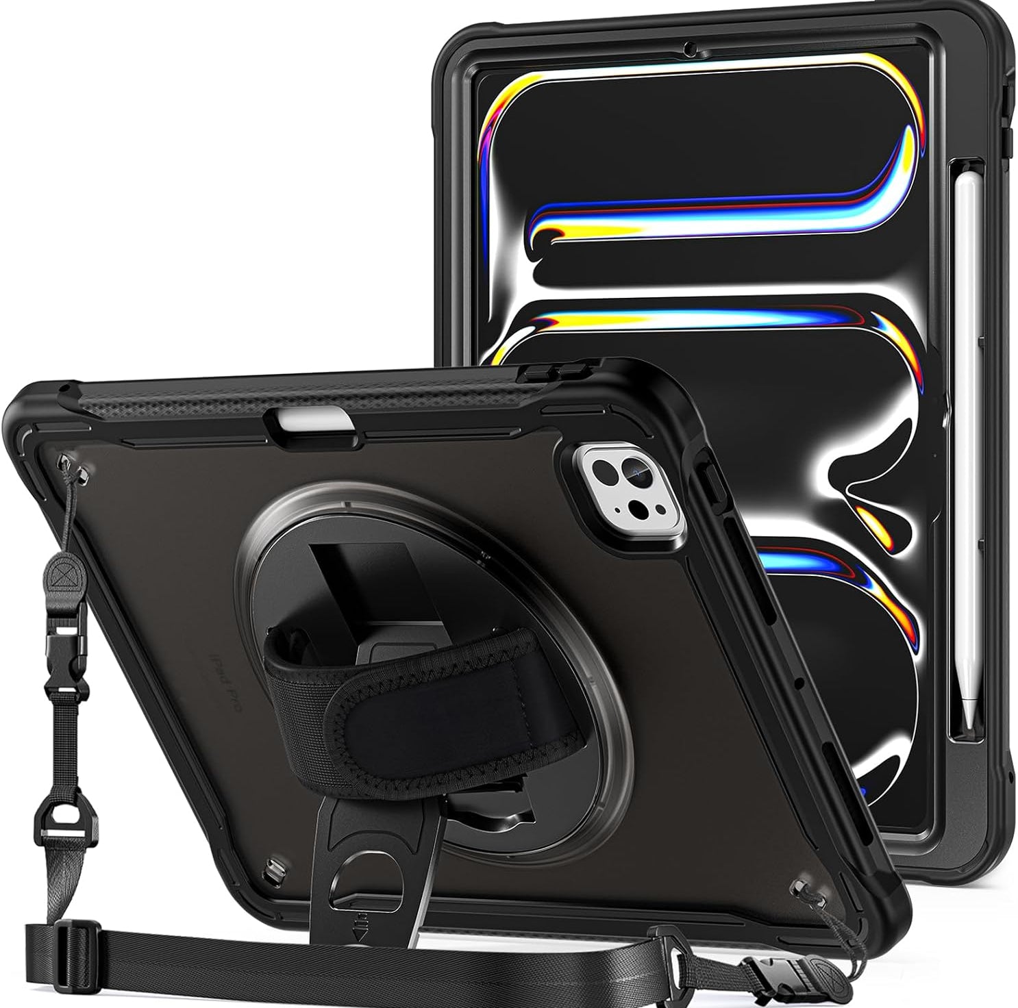 ProCase Heavy Duty Shockproof Rugged Case for iPad Pro 11/13 inch 2024 M4 Black
