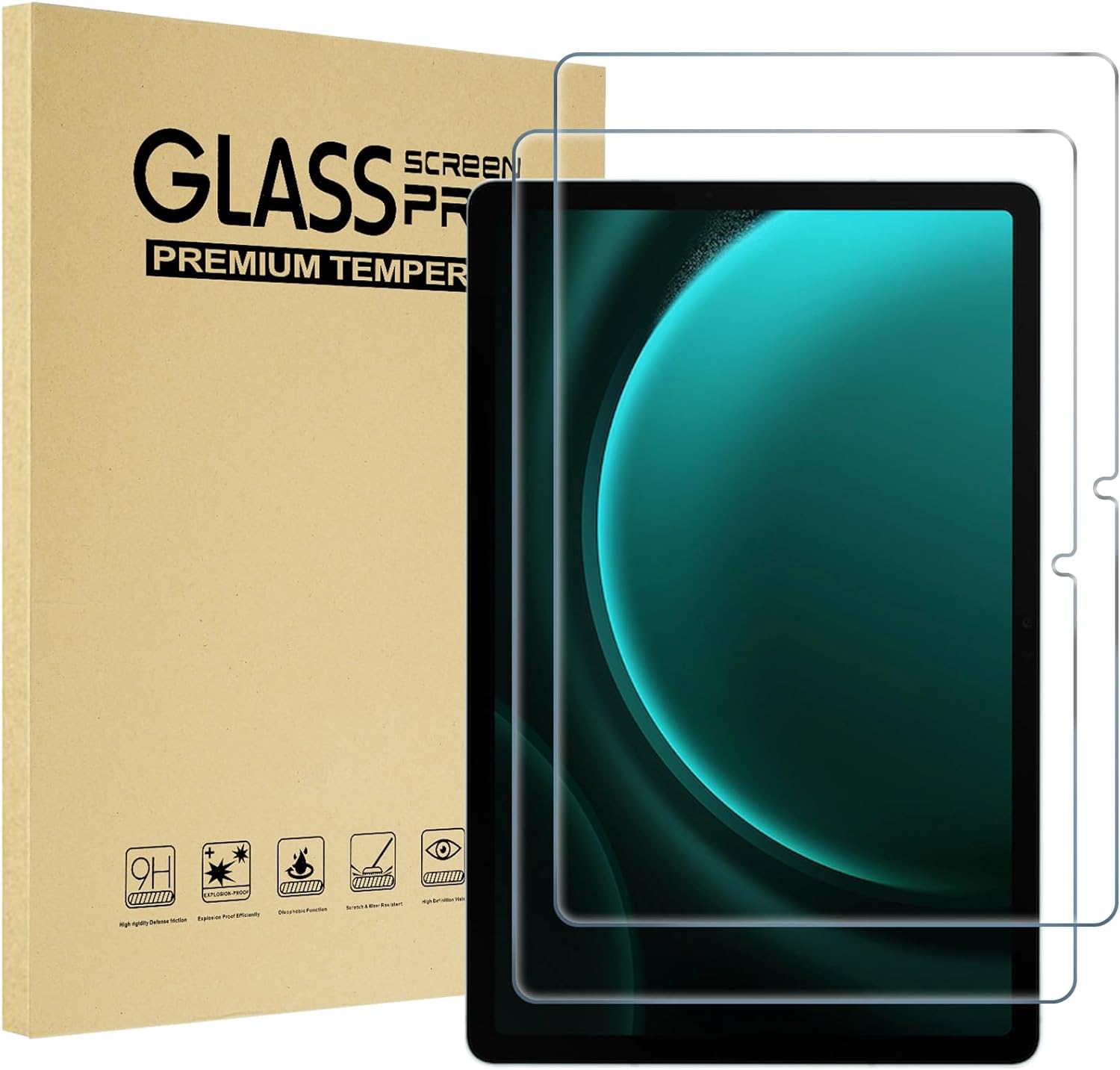 ProCase HD Clear Screen Protectors for Galaxy Tab S9 FE Plus/Tab S9 Plus