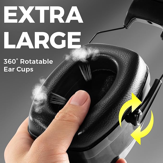 ProCase Extra Large SNR 37dB Noise Cancelling Headphones Black