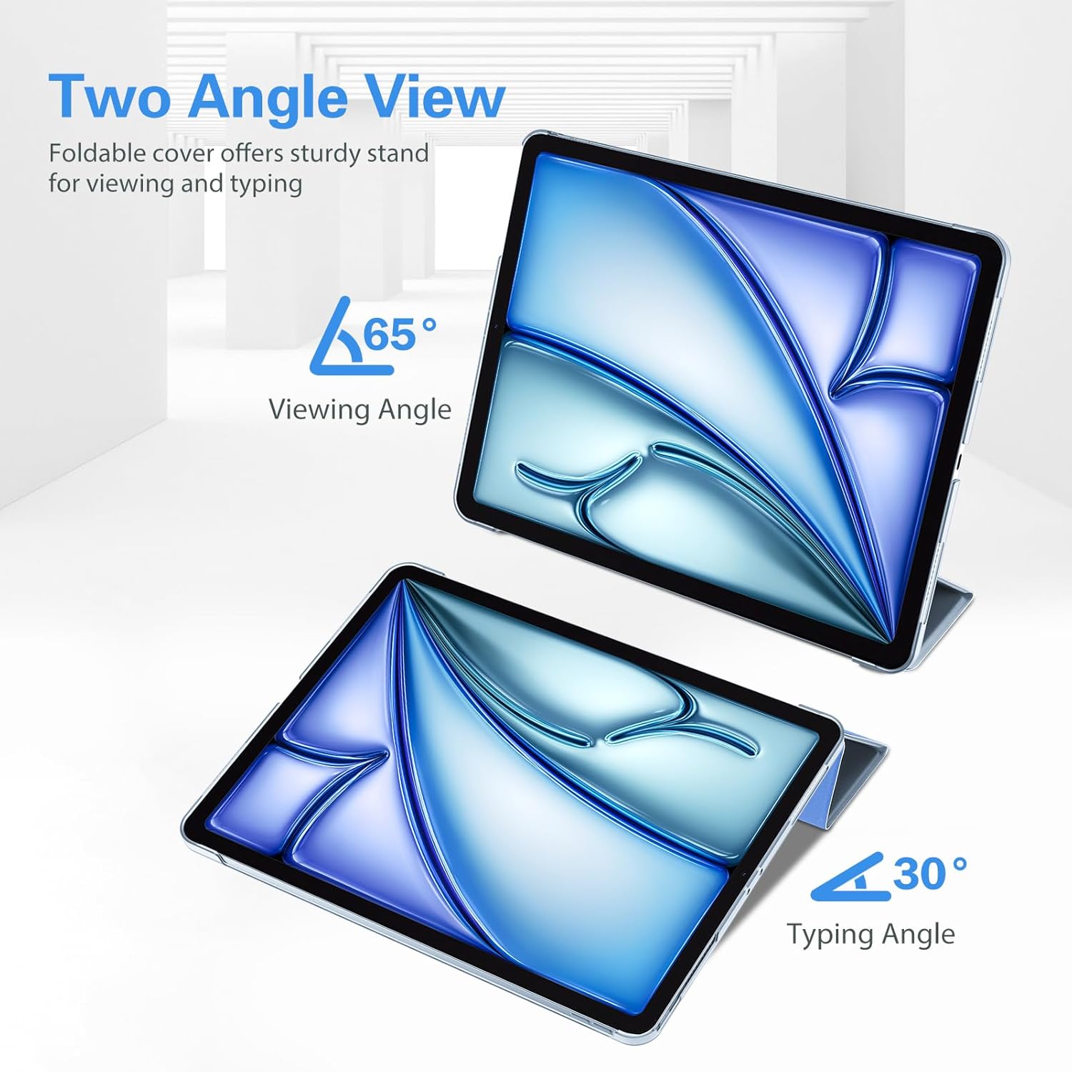 ProCase Slim Case for iPad Air 13" M2 2024/ iPad Pro 12.9" 3-6th Gen Airblue