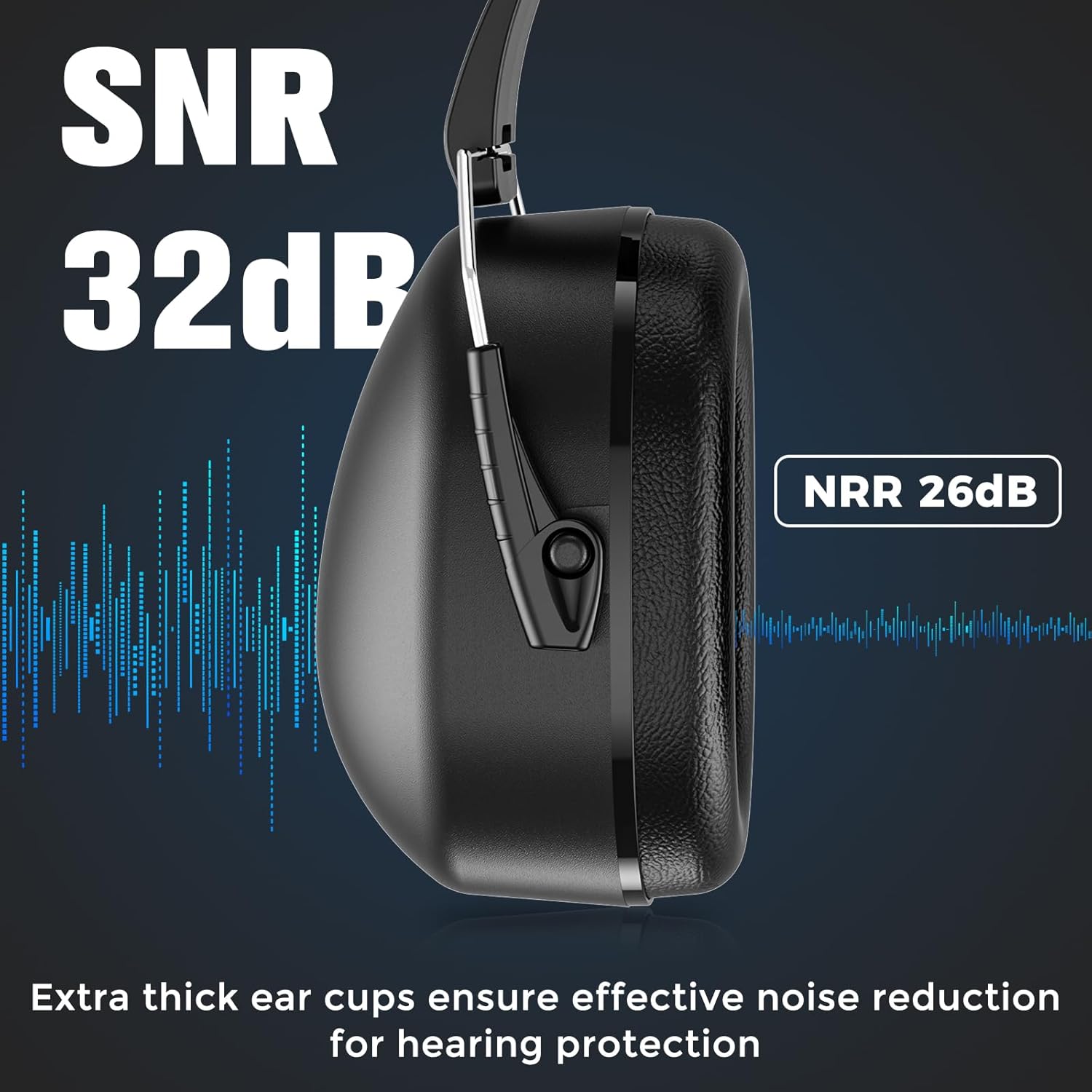 ProCase SNR 32dB Noise Reduction Ear Muffs Black