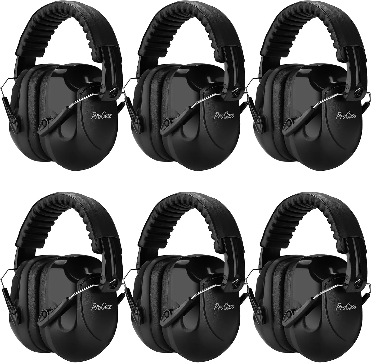ProCase Noise Reduction Ear Muffs Black 6 Pack