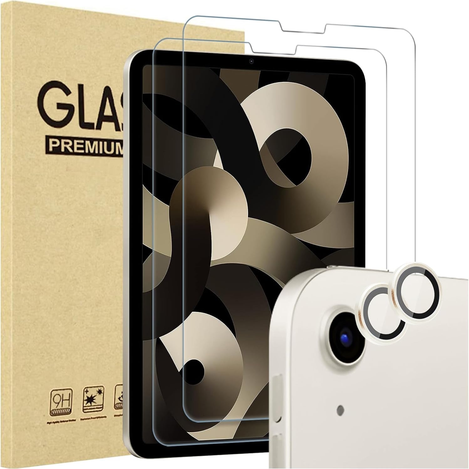 ProCase Screen Protector/Camera Lens Protector for iPad Air 5th/4th Gen Starlight