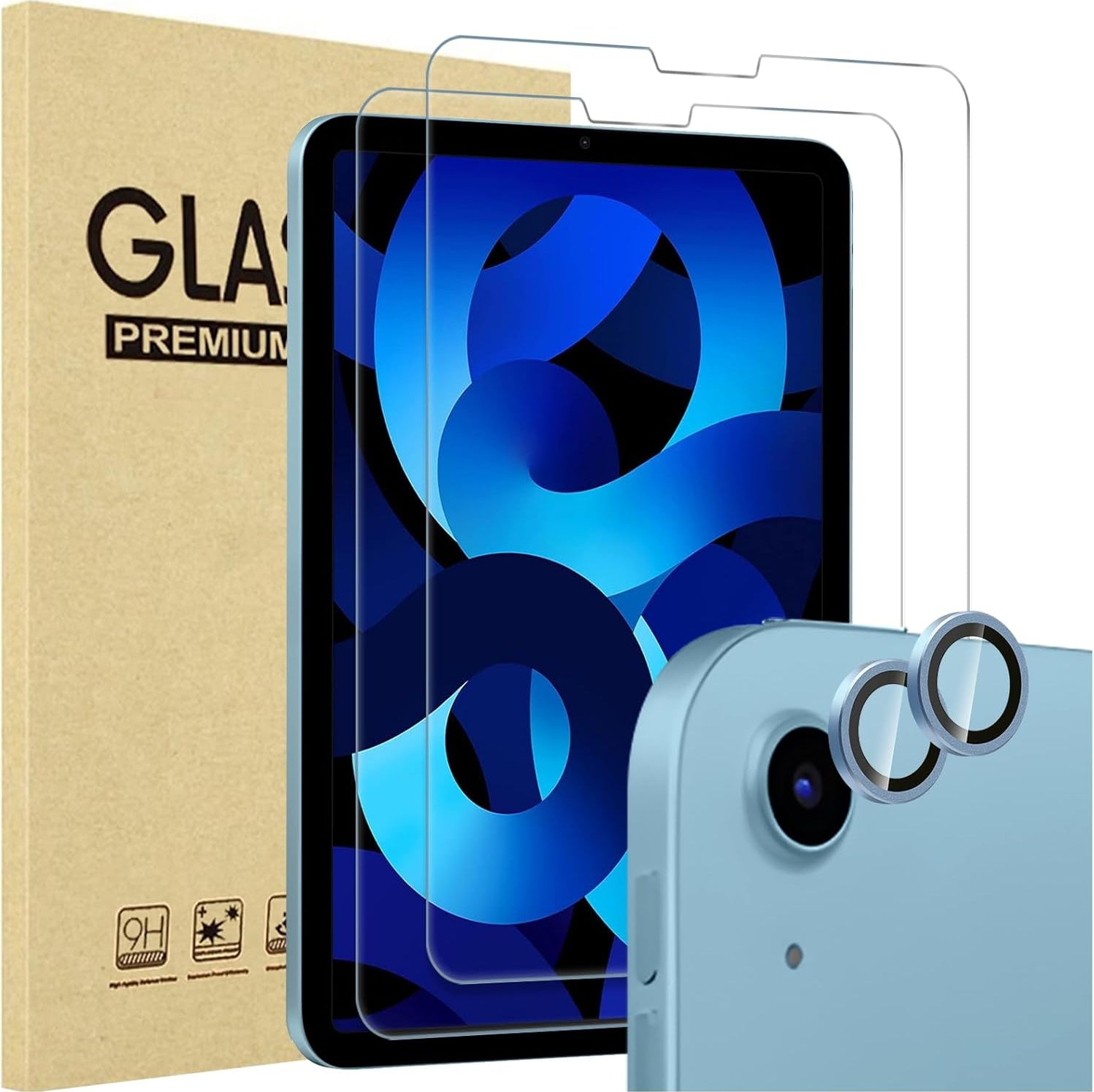 ProCase Screen Protector/Camera Lens Protector for iPad Air 5th/4th Gen Blue