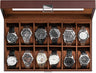 12 Slot Watch Box Organizer for Men with Glass Lid