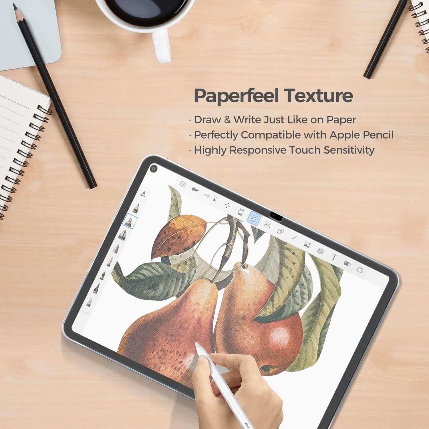 ProCase Tempered Paper Screen Protector for iPad (A16) 11th/10th Gen with 3 Pack Camera Lens Protector
