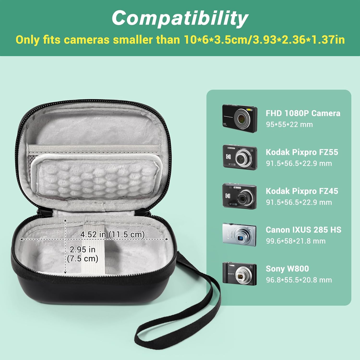 ProCase Small Digital Camera Case for KODAK PIXPRO FZ55/FZ53/FZ45/FZ43 Black