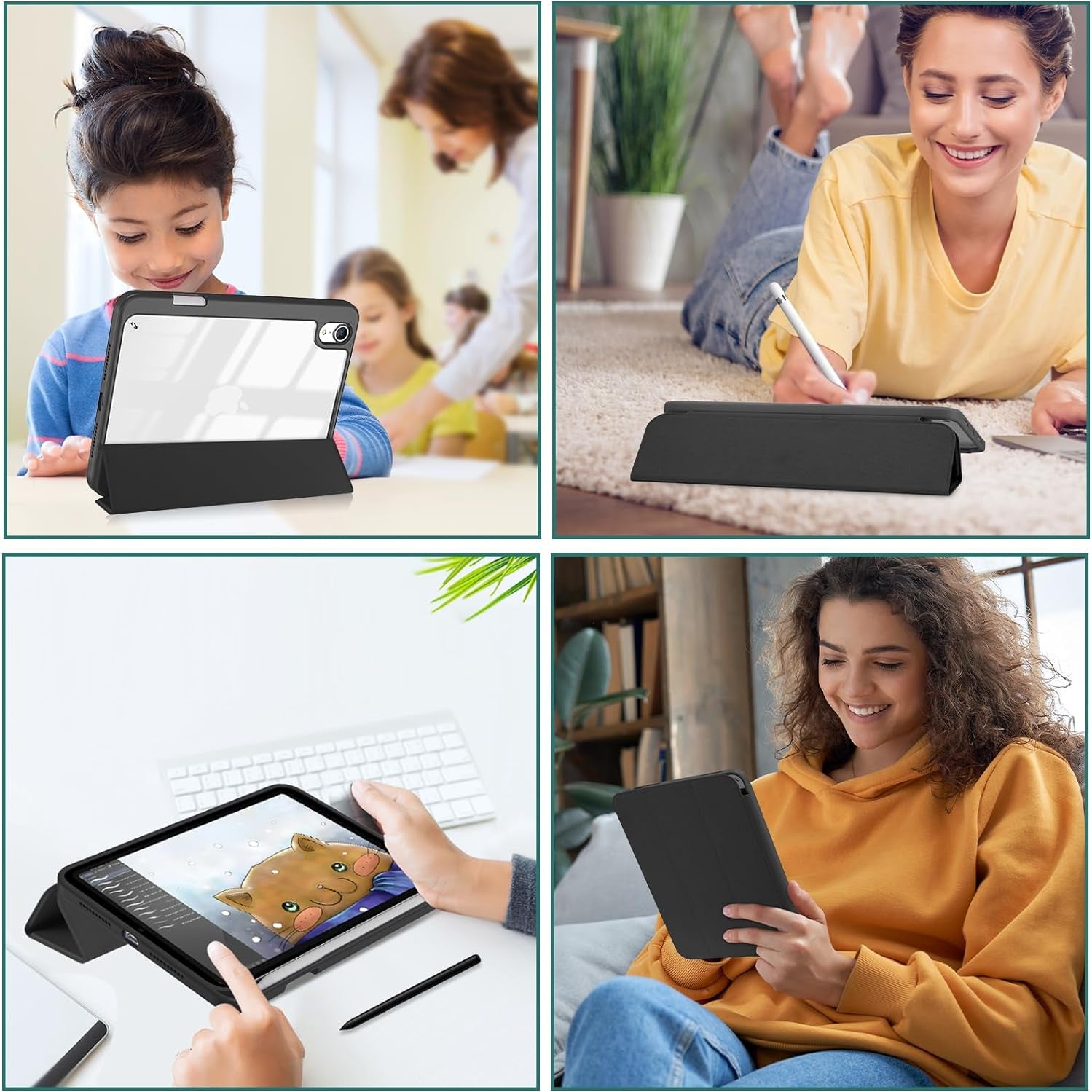 ProCase Smart Case for iPad Mini 6th Gen with Pencil Holder Black
