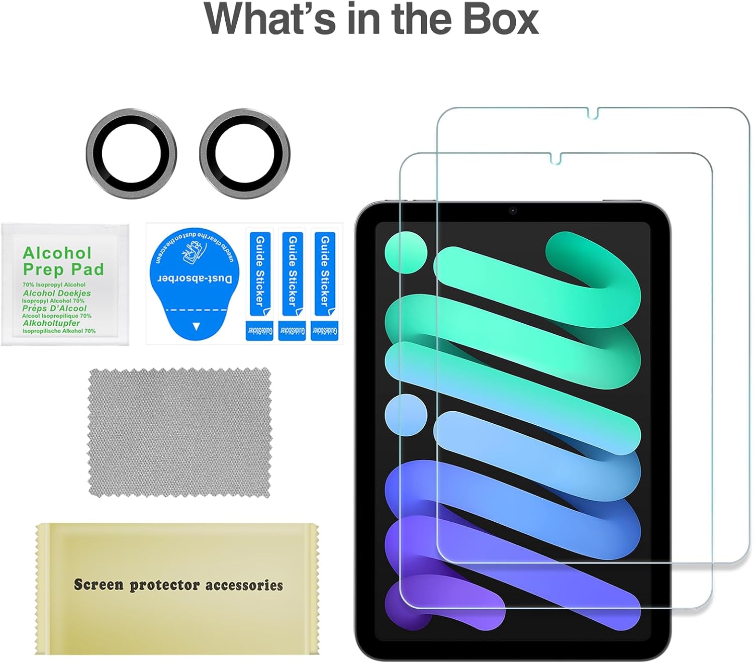 ProCase Tempered Glass Screen Protector for iPad Mini 6 with Camera Lens Protector