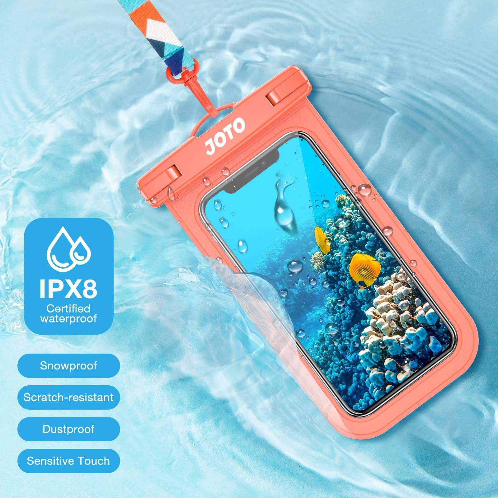 (2 Pack) Waterproof IPX8 Cellphone Dry Bag | JOTO