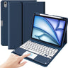 iPad Air 11" M4/M3/M2 & iPad Air 10.9" 4th/5th Gen Detachable Keyboard Case with Trackpad & Pencil Holder Navy