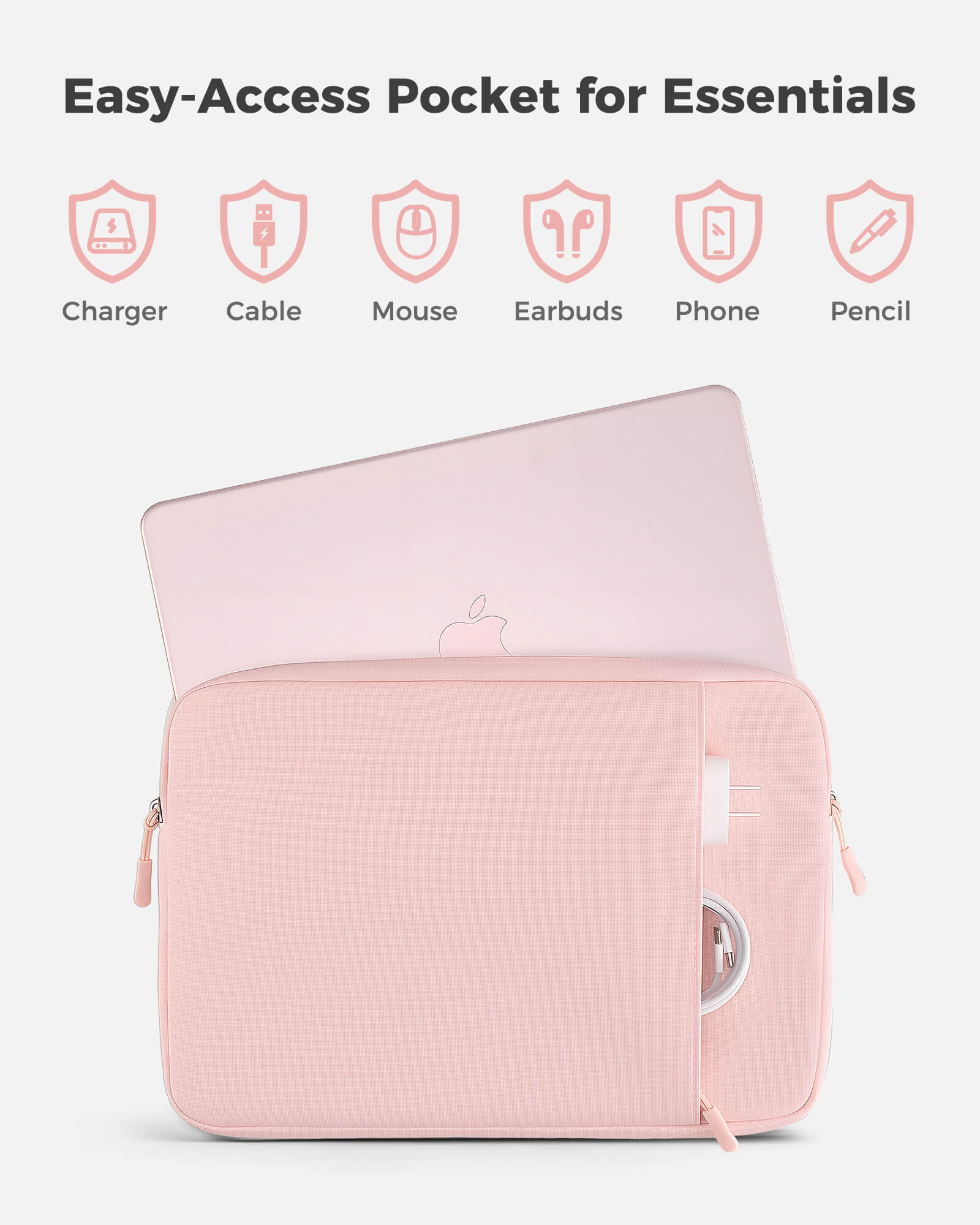 Laptop Sleeve for MacBook Neo 13 inch 2026 (Model A3404, A18 Pro), pink