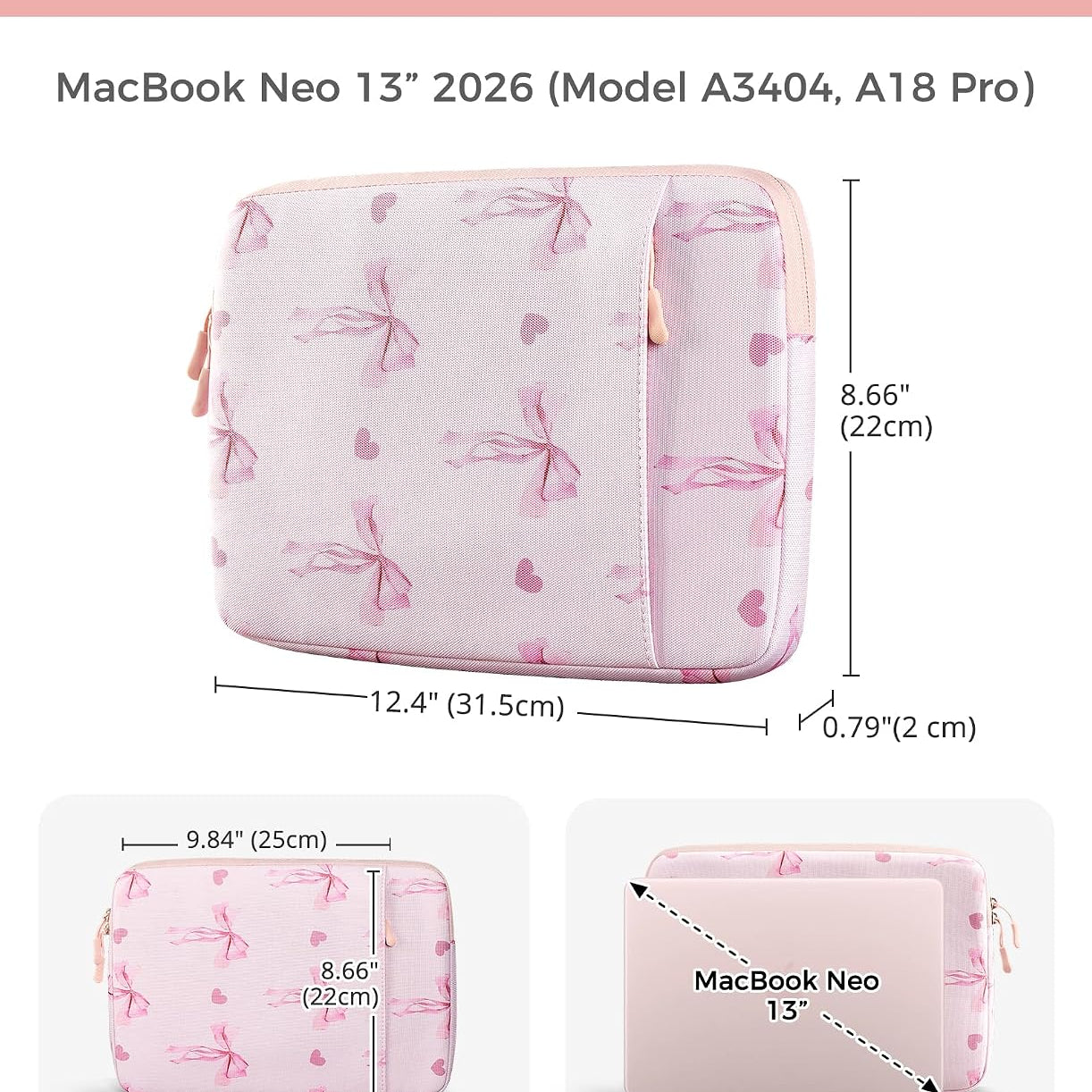 MacBook Neo 13 Inch Sleeve for 2026 (A3404, A18 Pro)