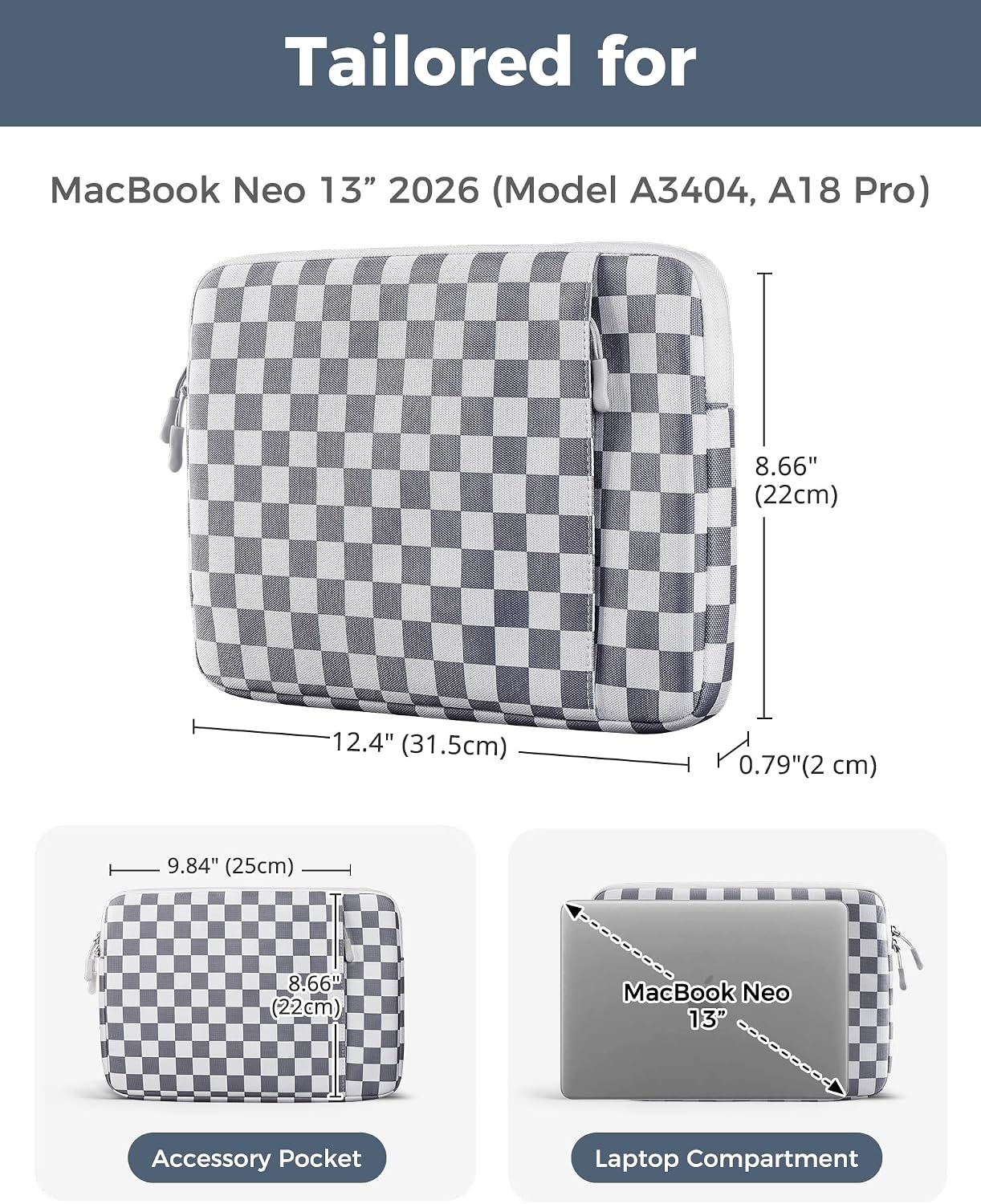 MacBook Neo 13 Inch Sleeve for 2026 (A3404, A18 Pro)