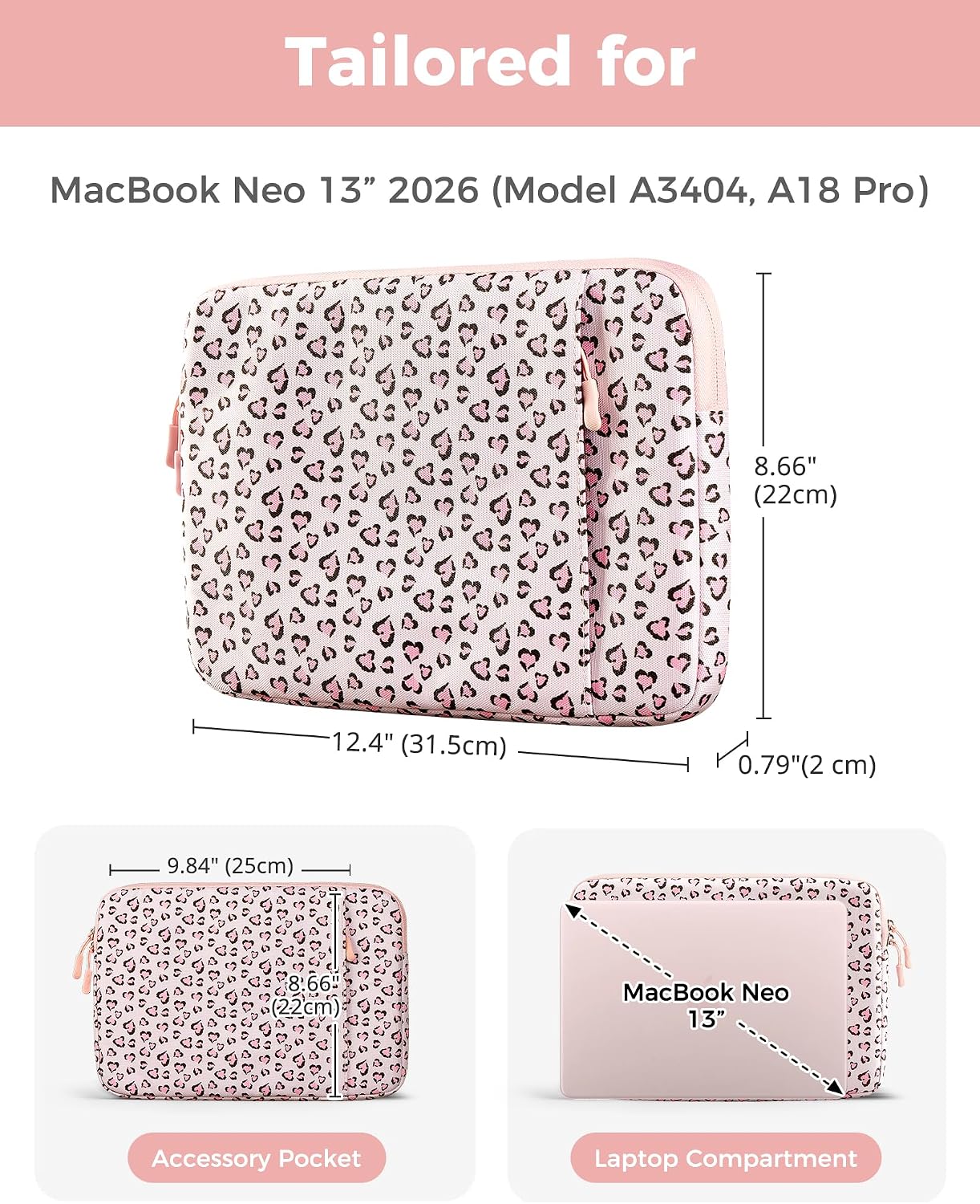 MacBook Neo 13 Inch Sleeve for 2026 (A3404, A18 Pro)
