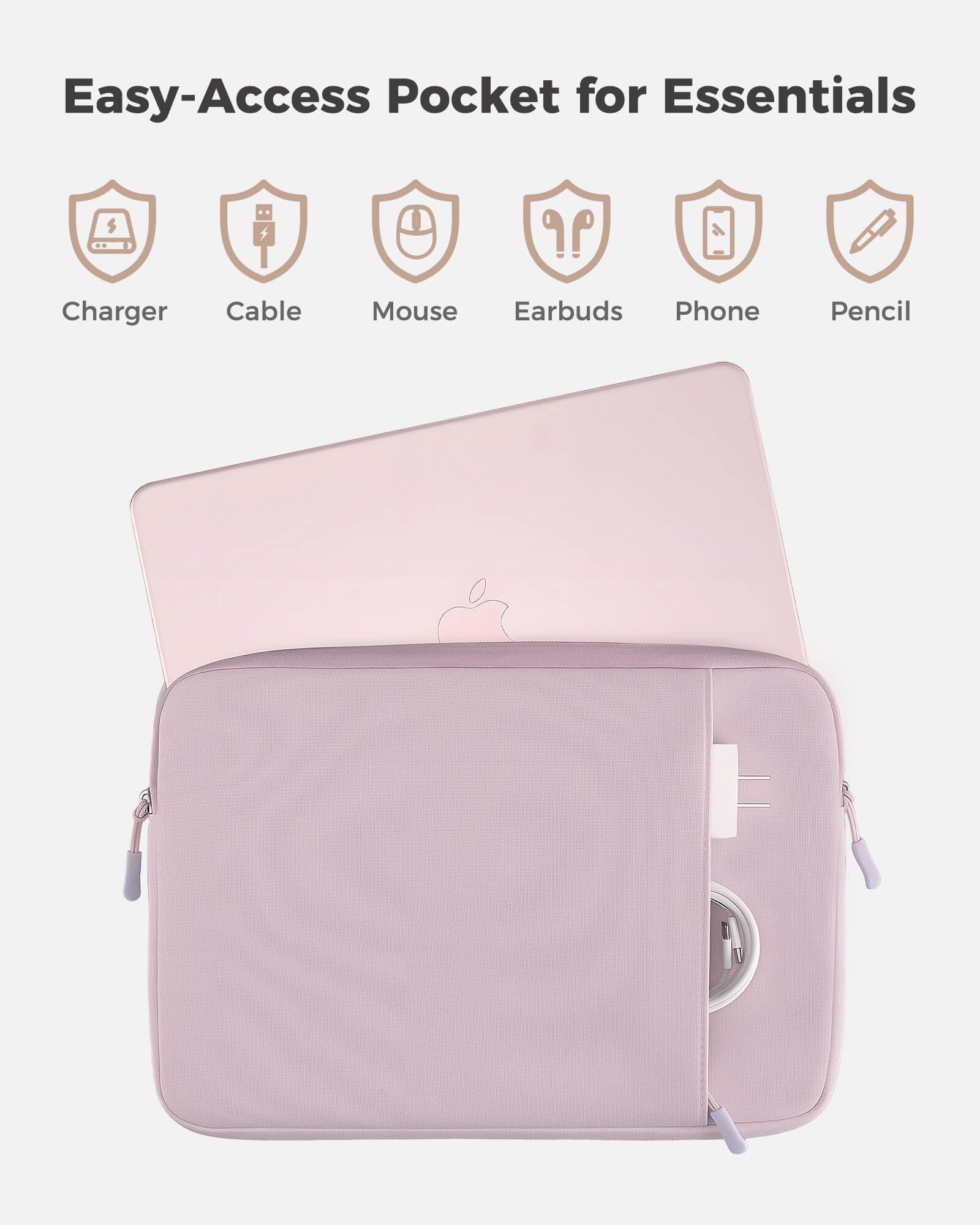 Laptop Sleeve for MacBook Neo 13 inch 2026 (Model A3404, A18 Pro), pink