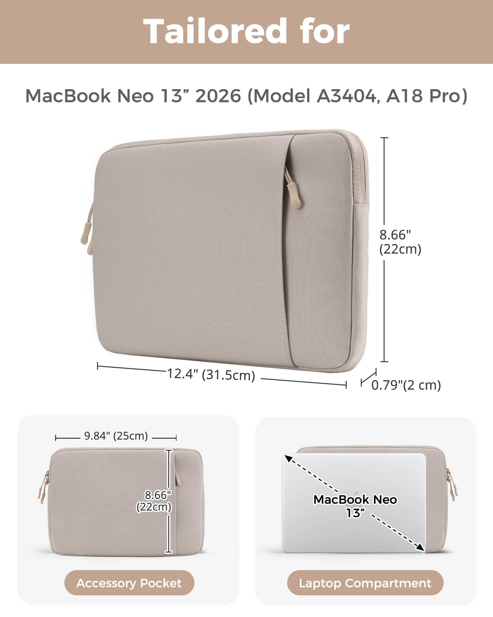 Laptop Sleeve for MacBook Neo 13 inch 2026
