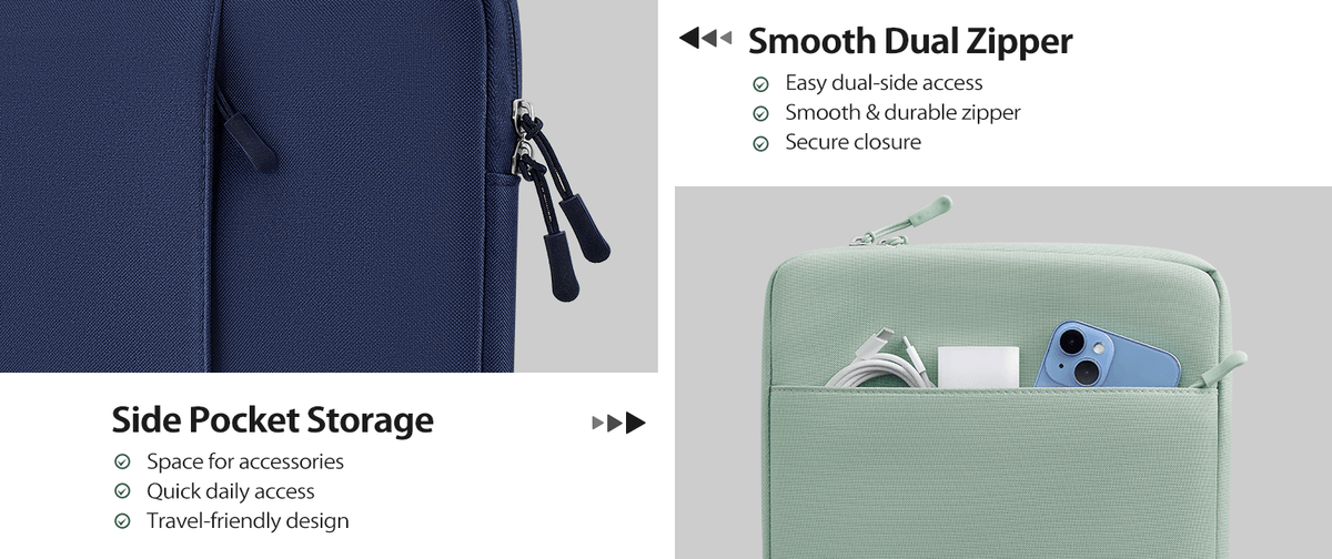 13-16"  360° Protection Laptop Sleeve with Smooth Dual Zipper