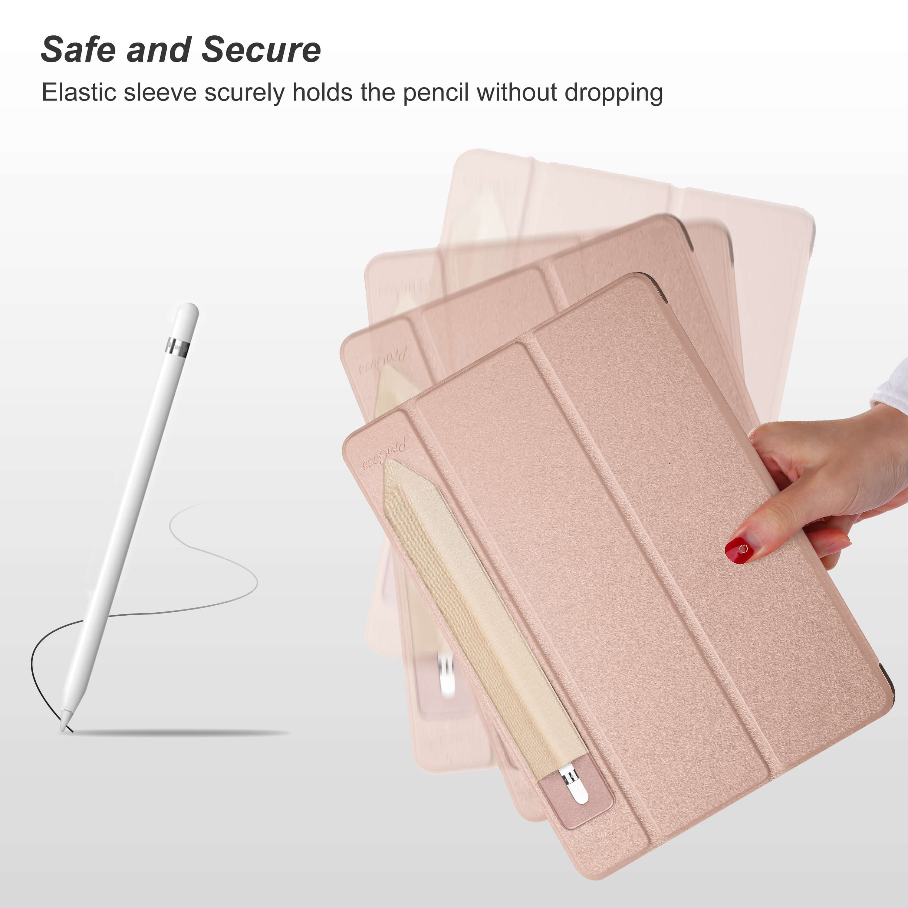  Pencil Holder Sticker for Apple Pencil 1st and 2nd Gen, Elastic Stylus Pocket Pouch Adhesive Stylus Pen Sleeve Attached to Case for Apple Pencil and Other Stylus Pens