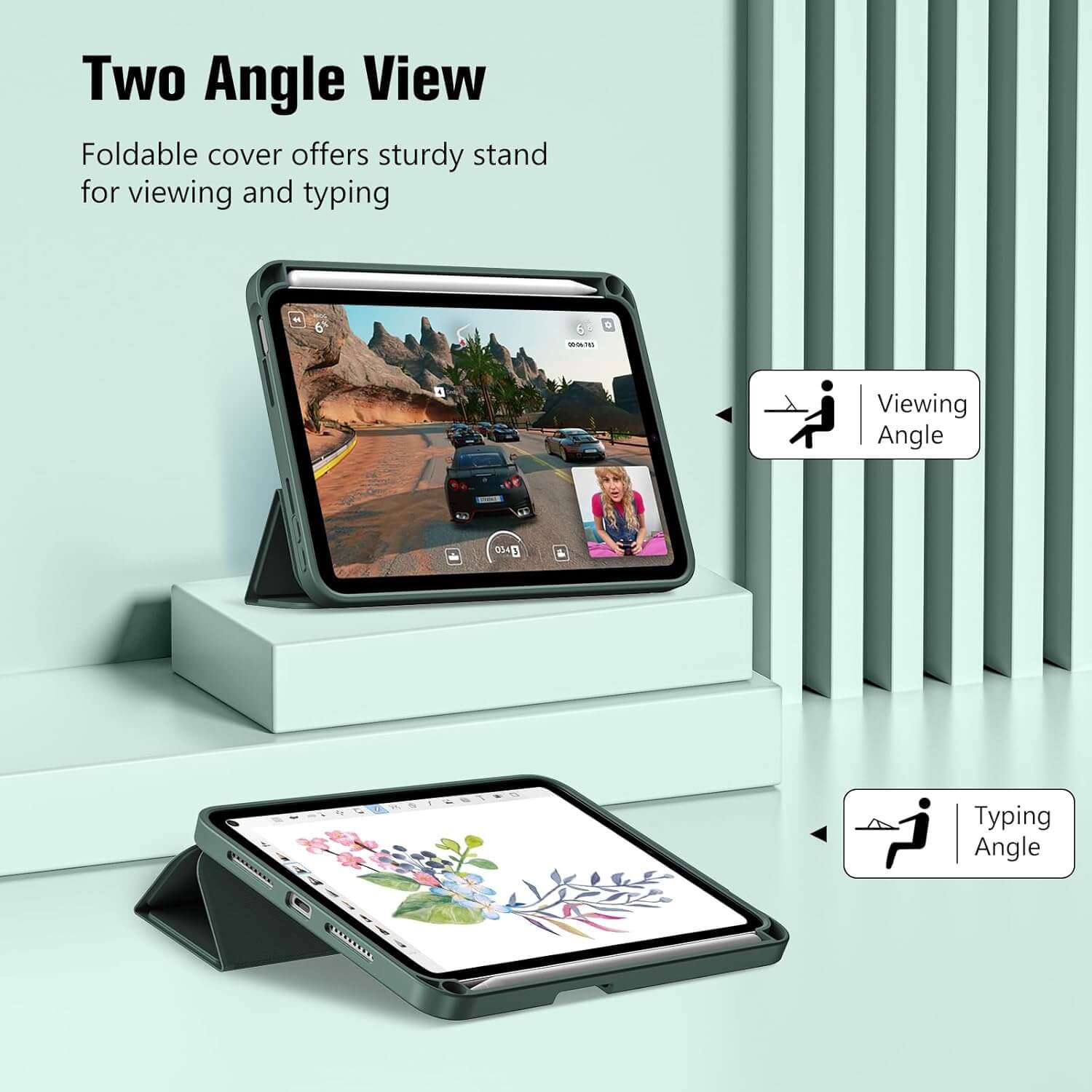 ProCase Smart Case for iPad Mini 6th/7th Gen Green