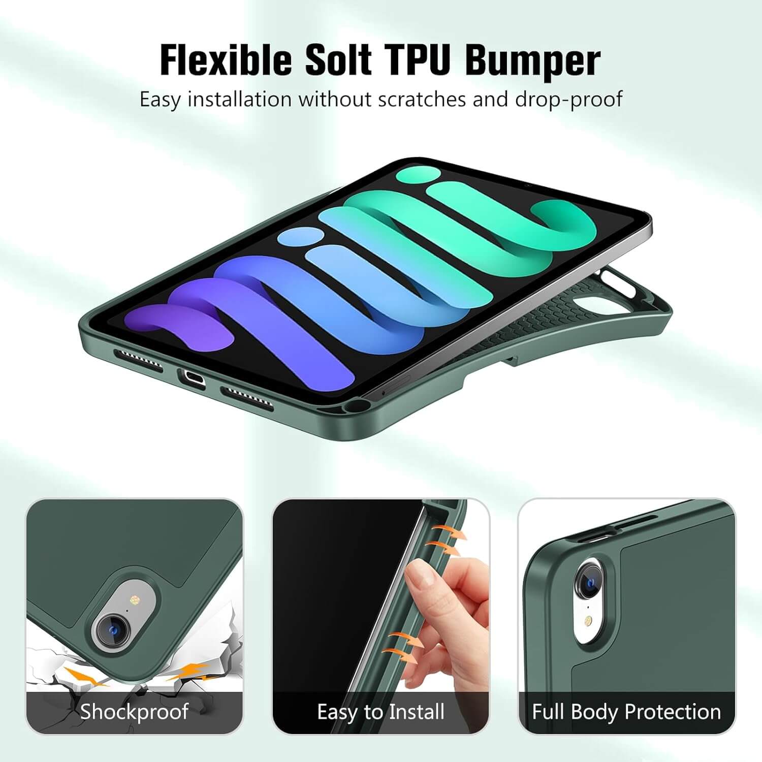 ProCase Smart Case for iPad Mini 6th/7th Gen Green