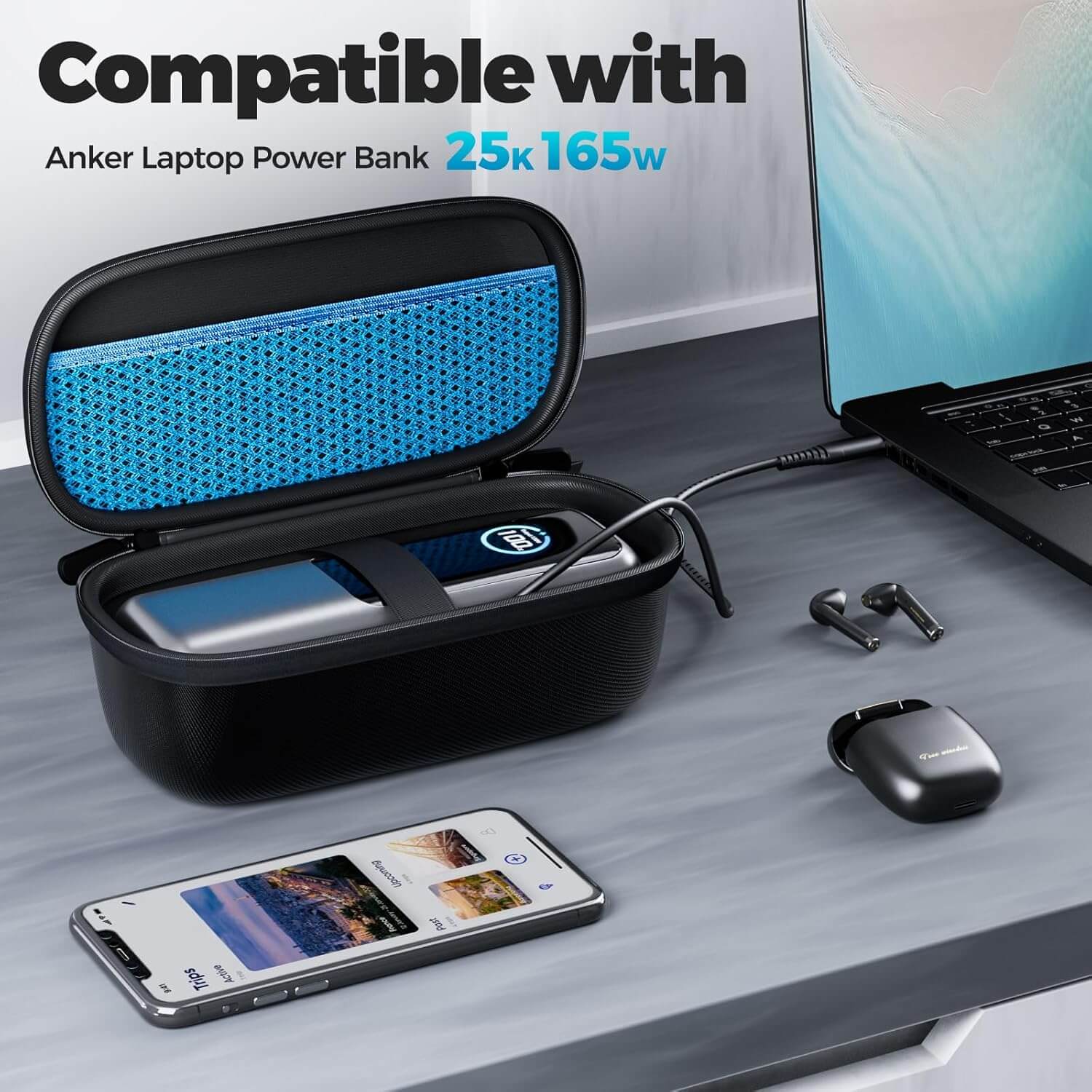 ProCase Hard Carrying Case for Anker Laptop 737 Power Bank, 25000mAh 165W Portable Charger