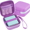 Carrying Case for Sticker Printer Phomemo M02 P12 Memoking T02, Travel Bag for Mini Portable Thermal Sticker Printer Label Maker, Sticker Machine Paper USB Cable Hard Storage Box Holder, purple