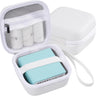 Carrying Case for Sticker Printer Phomemo M02 P12 Memoking T02, Travel Bag for Mini Portable Thermal Sticker Printer Label Maker, Sticker Machine Paper USB Cable Hard Storage Box Holder, white