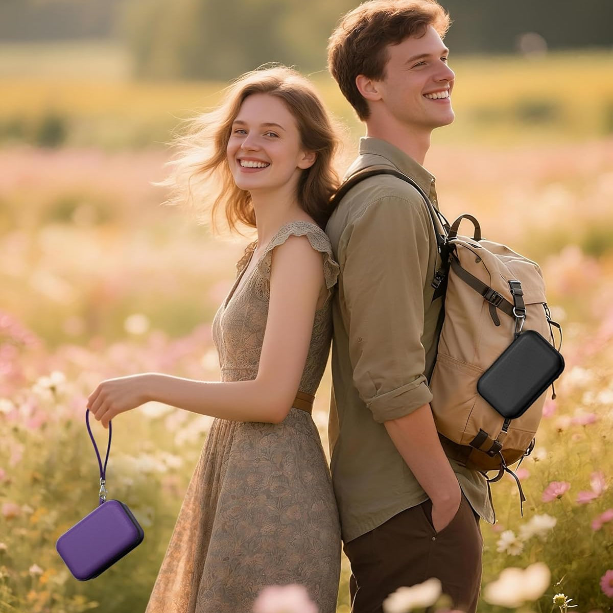 Hard Shell Travel Case for JBL Go 4 2025/ Go 3/ Go 3 Eco Ultra Speaker, Waterproof Portable Carrying Box for JBL Mini Speaker and Accessories, Storage Bag with Mesh Pocket Wrist Strap