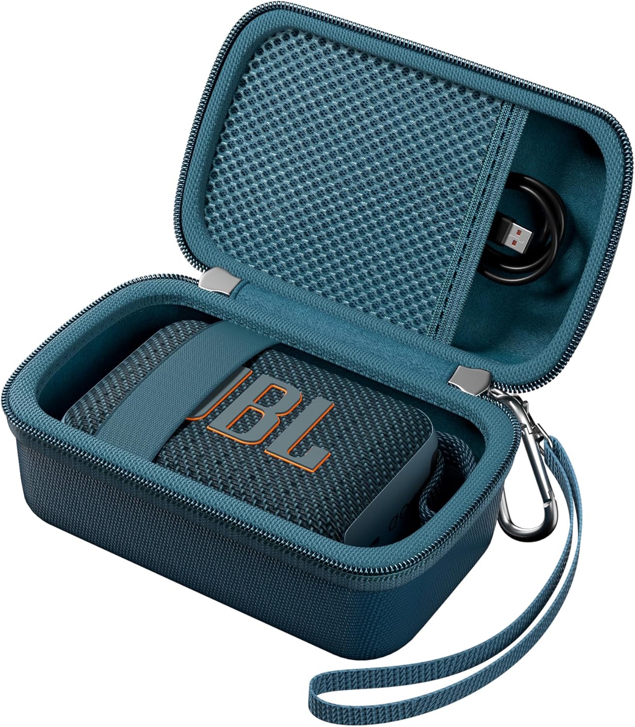Hard Shell Travel Case for JBL Go 4 2025/ Go 3/ Go 3 Eco Ultra Speaker, Waterproof Portable Carrying Box for JBL Mini Speaker and Accessories, Storage Bag with Mesh Pocket Wrist Strap