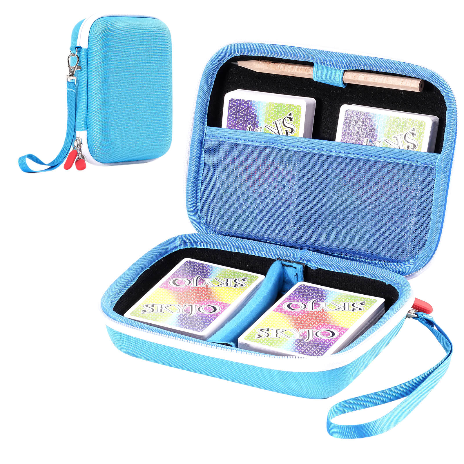 Hard Playing Card Game Carrying Case, Travel Storage Box Holds 300+ Trading Cards, Bag Holder for Classic Board Game UNO, Five Crowns，SKYJO, PlayMonster