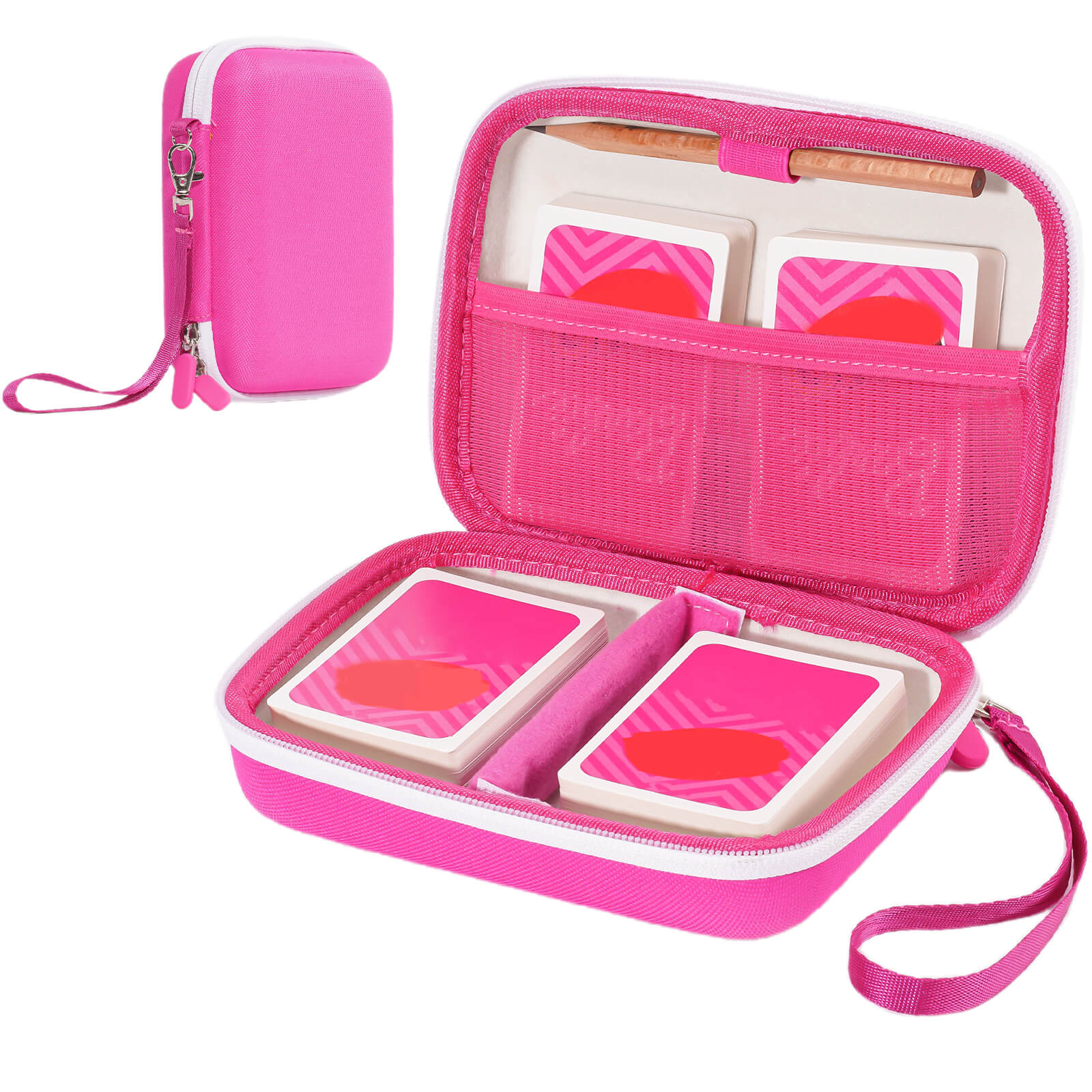 Hard Playing Card Game Carrying Case, Travel Storage Box Holds 300+ Trading Cards, Bag Holder for Classic Board Game UNO, Five Crowns，SKYJO, PlayMonster