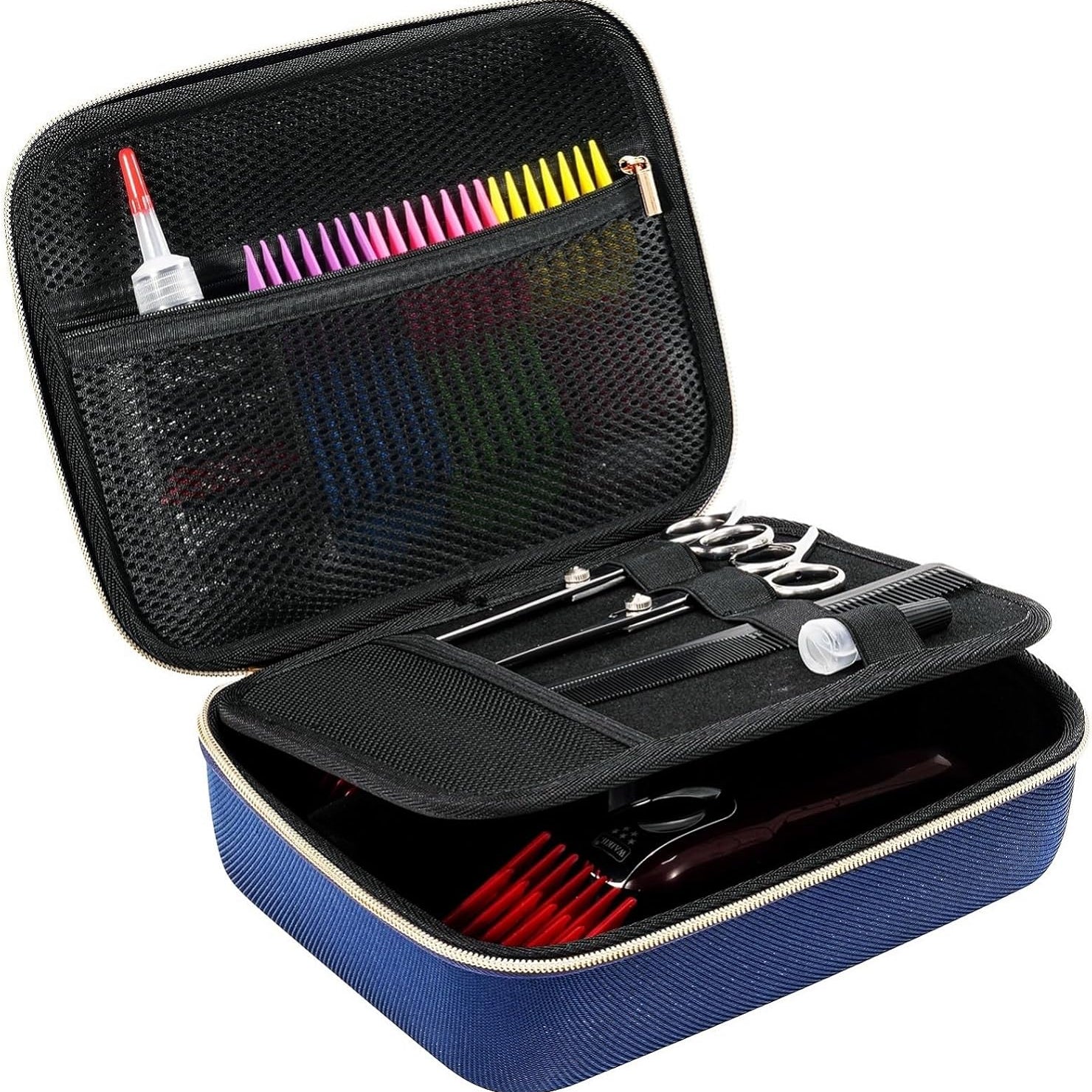 Hard Travel Case for Hair Clippers, Hair Cutting Barber Supplies Holder, Trimmer Organizer Storage Bag for Hatteker/Oneisal/Wahl 7Star/Andis Men Razor Guard Grooming Kits