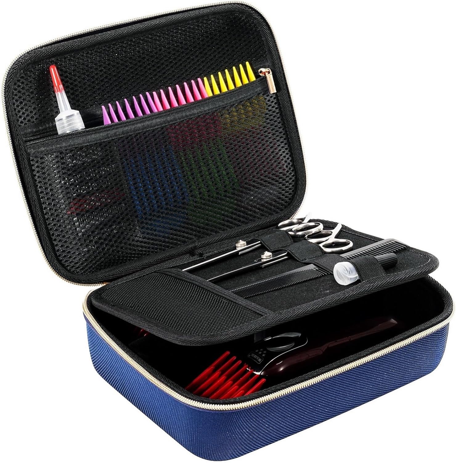 Hard Travel Case for Hair Clippers, Hair Cutting Barber Supplies Holder, Trimmer Organizer Storage Bag for Hatteker/Oneisal/Wahl 7Star/Andis Men Razor Guard Grooming Kits