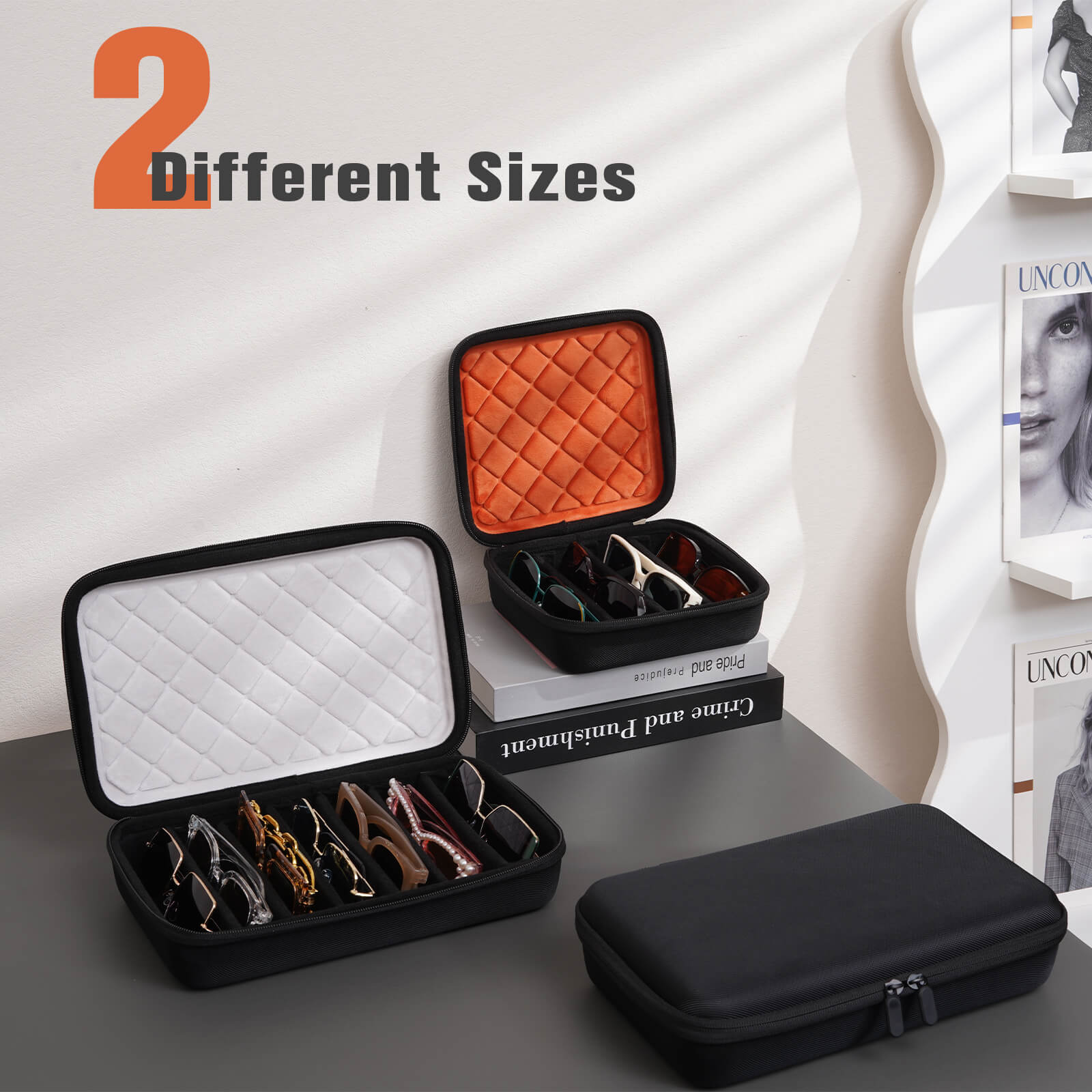 Hard Shell Travel Sunglasses Organizer 2 Sizes