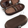 Hard Double Sunglasses Glasses Case for Men Women, Travel Zipper Organizer for Couple Gifts, brown