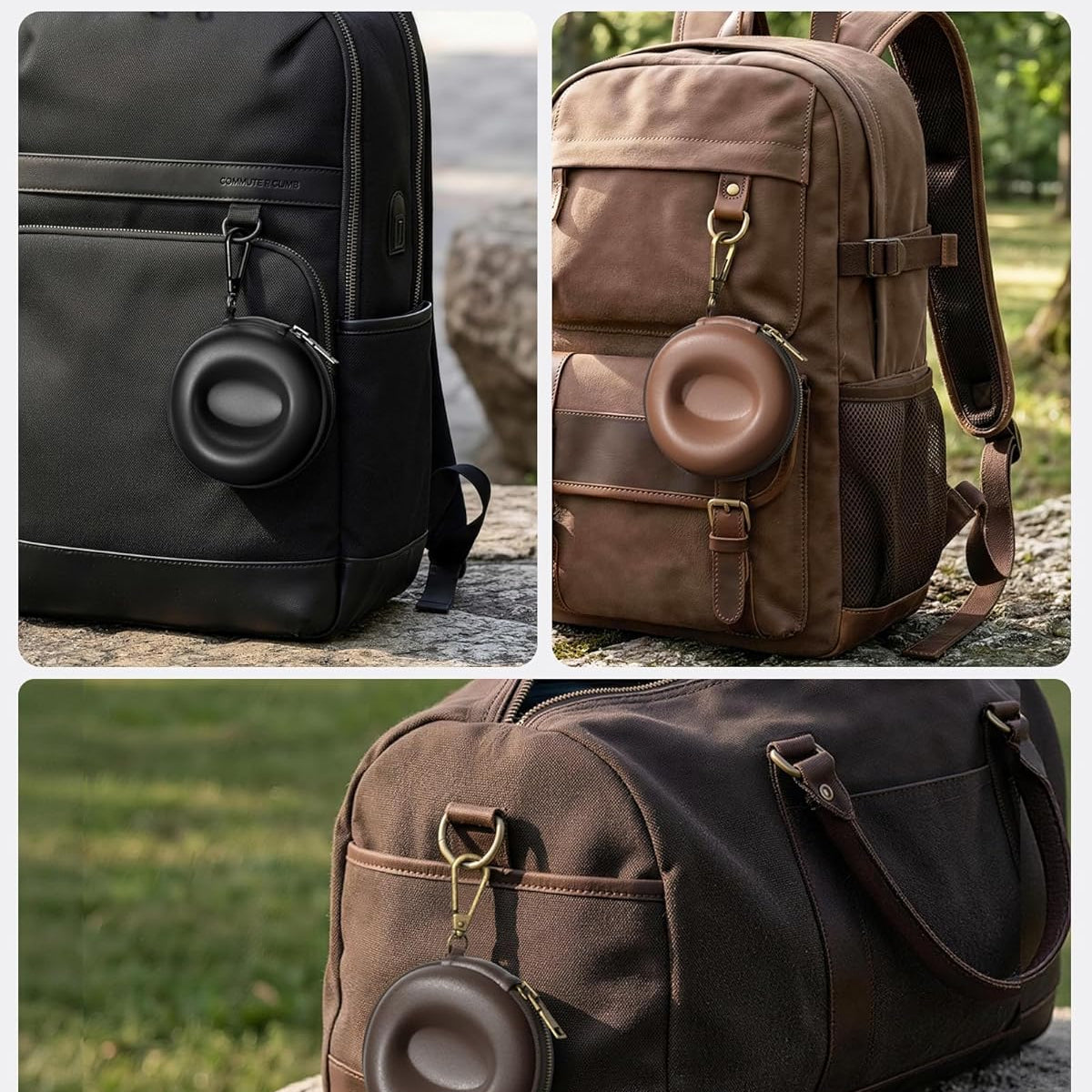 Single Watch Travel Case with Carabiner Clip, Rigid EVA Hard Shell Watch Travel Box for Travel, Outdoor & Gym
