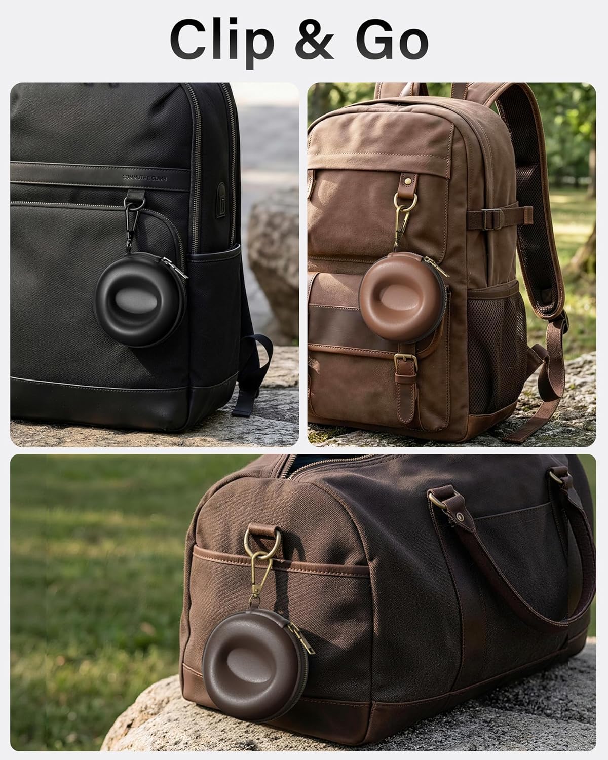 Single Watch Travel Case with Carabiner Clip, Rigid EVA Hard Shell Watch Travel Box for Travel, Outdoor & Gym