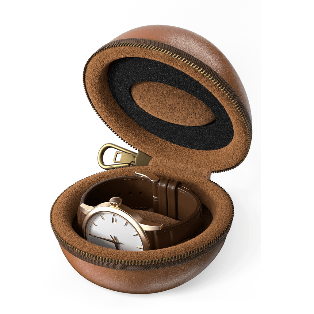 Single Watch Travel Case with Carabiner Clip